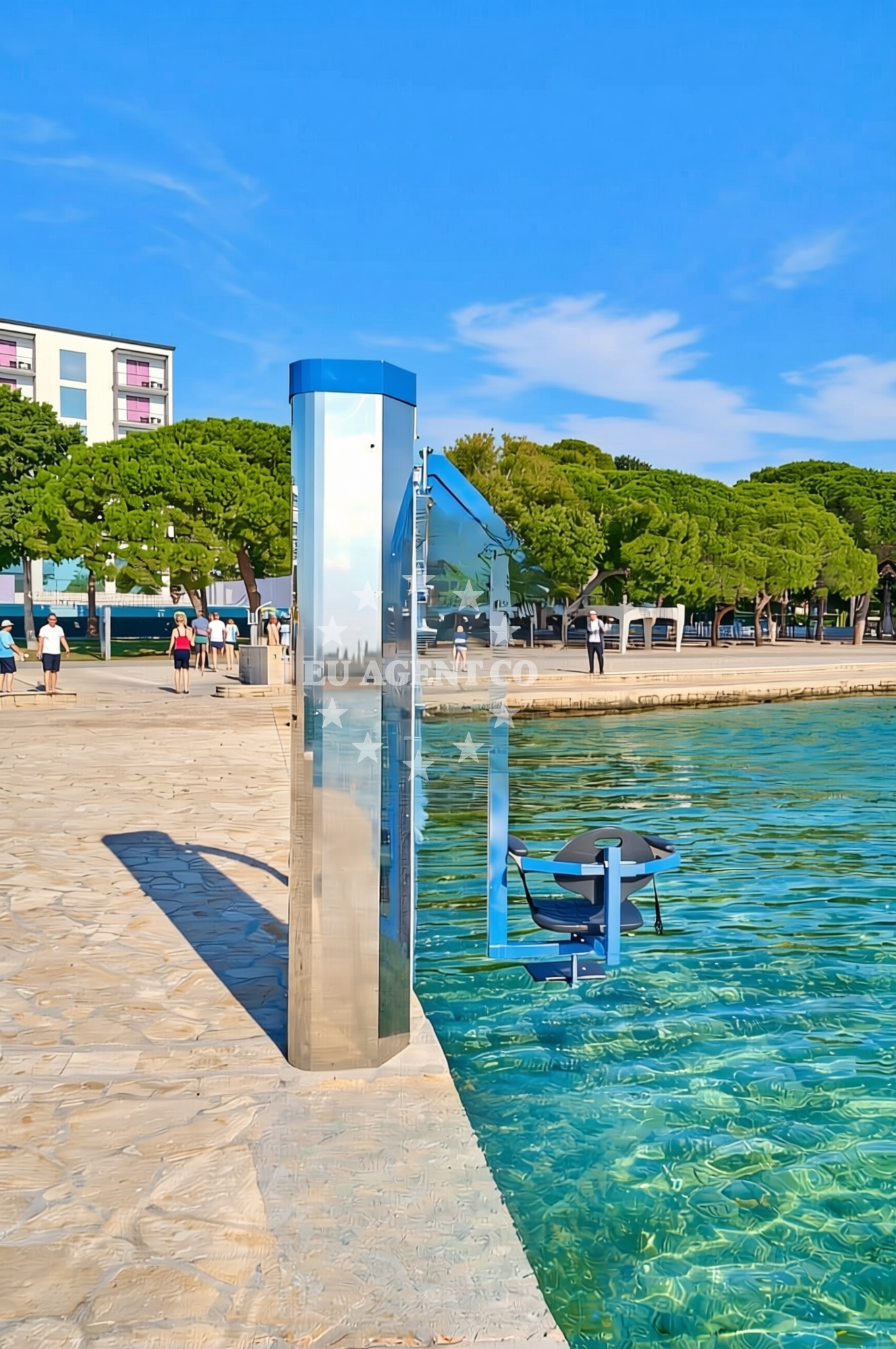 Beach facilities and surroundings at Bazen, Biograd na Moru Beach in Bazen