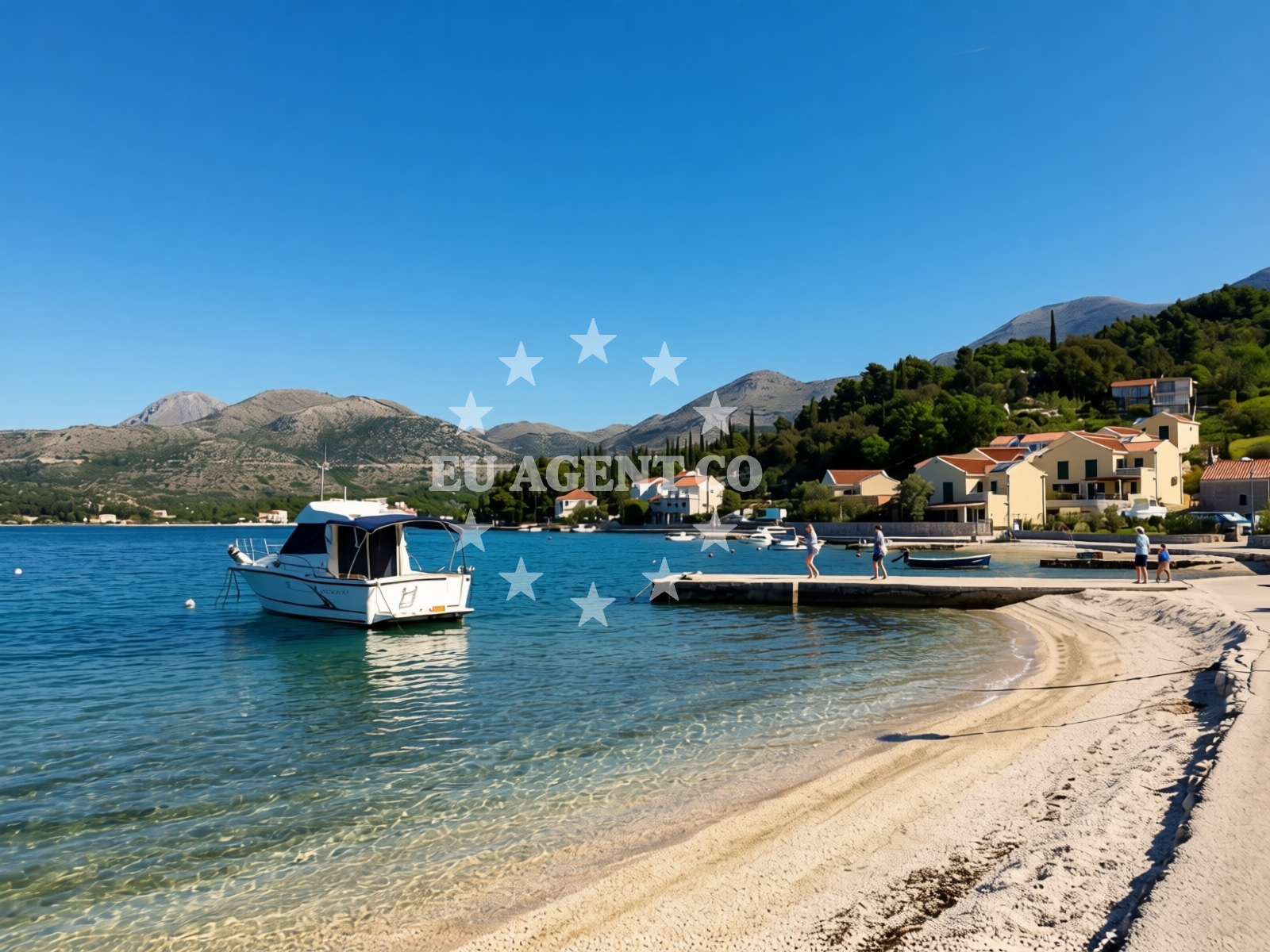 Sea and coastal view of Beach Banja in Banja 1, Slano