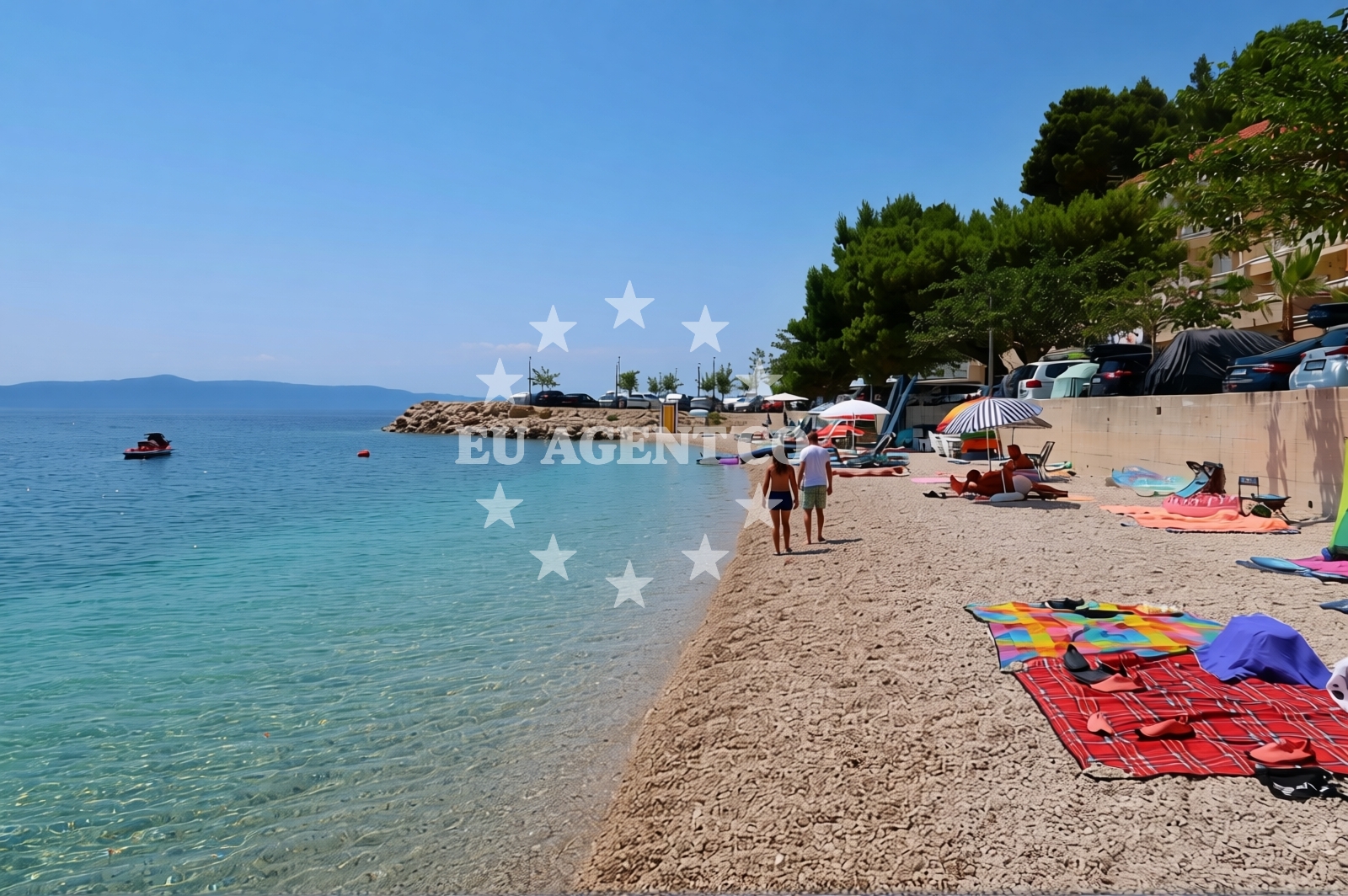 Shoreline and swimming area at Beach Caklje in Čaklje 17a, Podgora