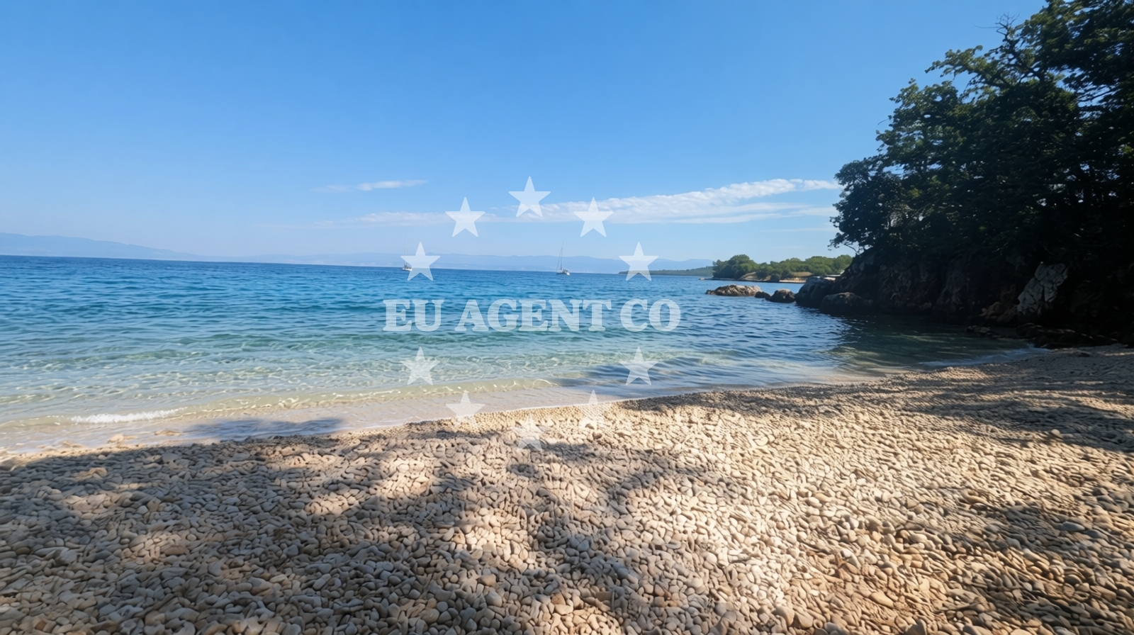 Sea and coastal view of Beach Fabich in Glavotok 4, Krk