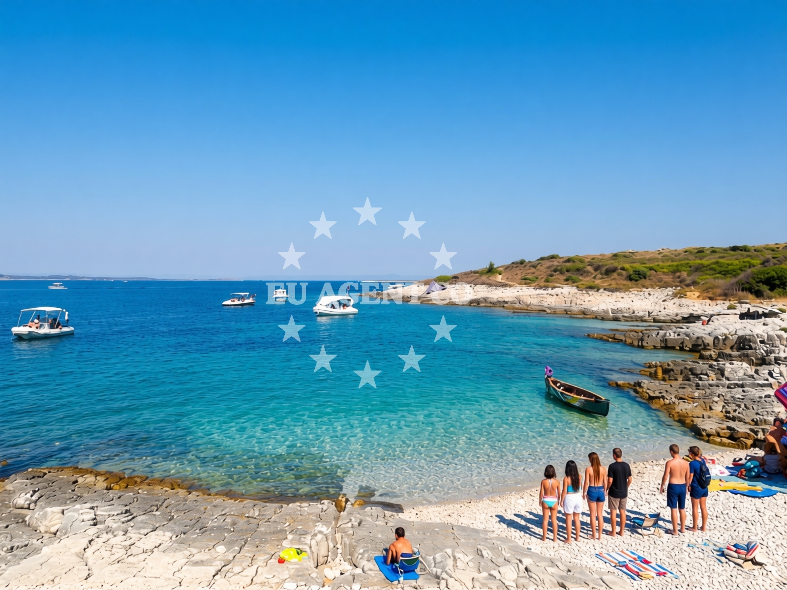 Overview of Beach Franina in 218 Selo 1, Premantura