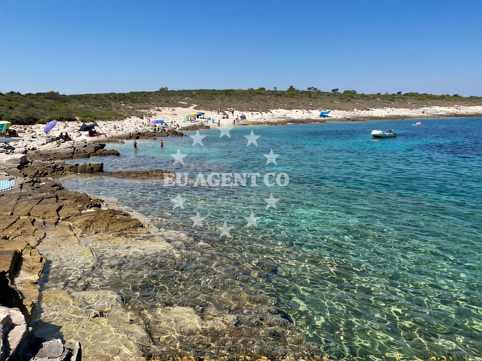 Sea and coastal view of Beach Franina in 218 Selo 1, Premantura
