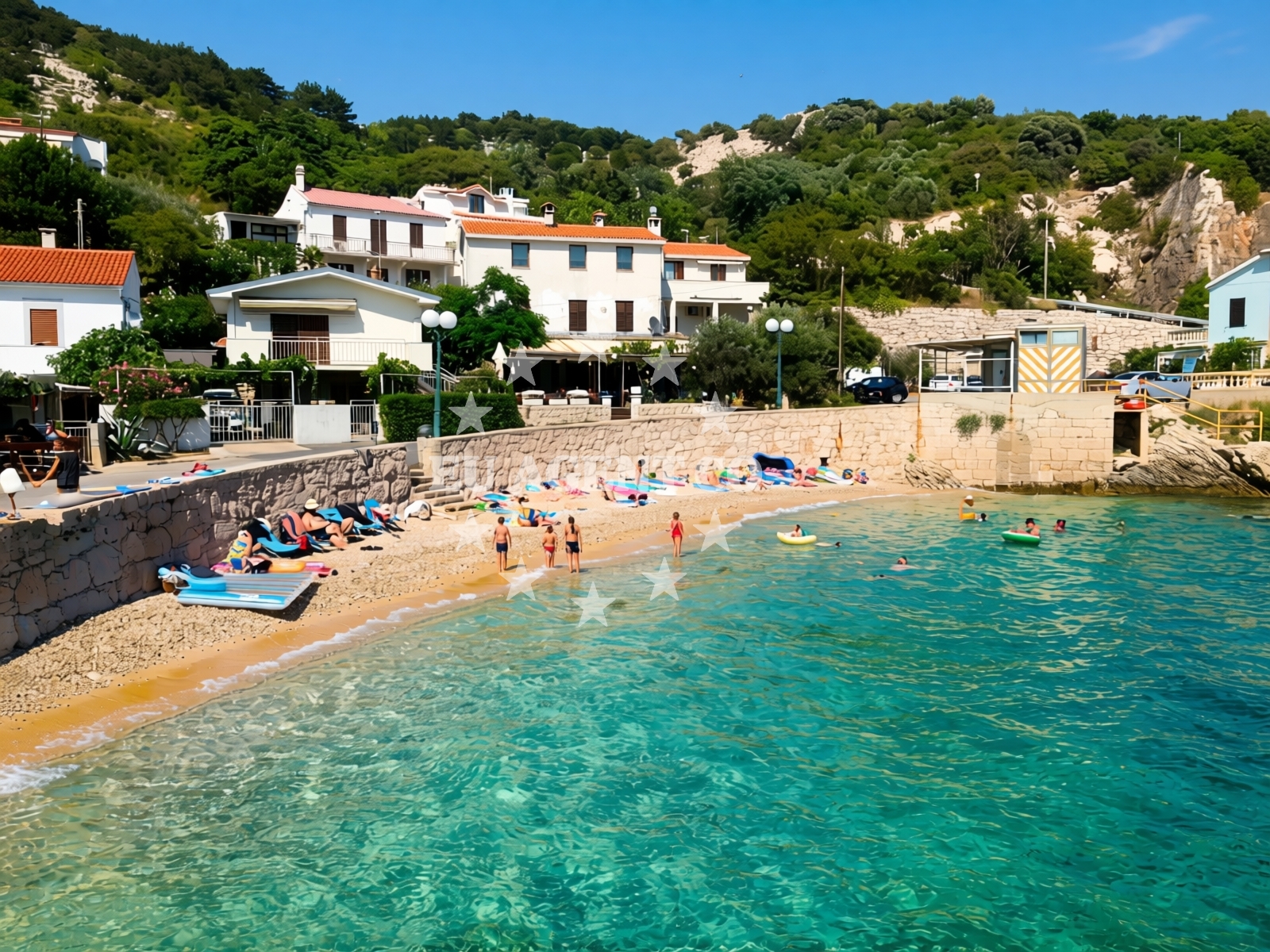 Sea and coastal view of Beach Helena in Ribarska ulica 41a, Baška