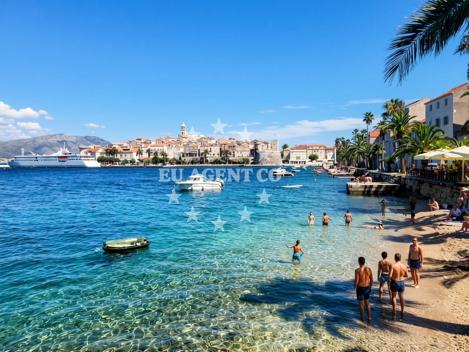 Overview of beach Ispod Duvana in Cvjetno Naselje 26, Korčula