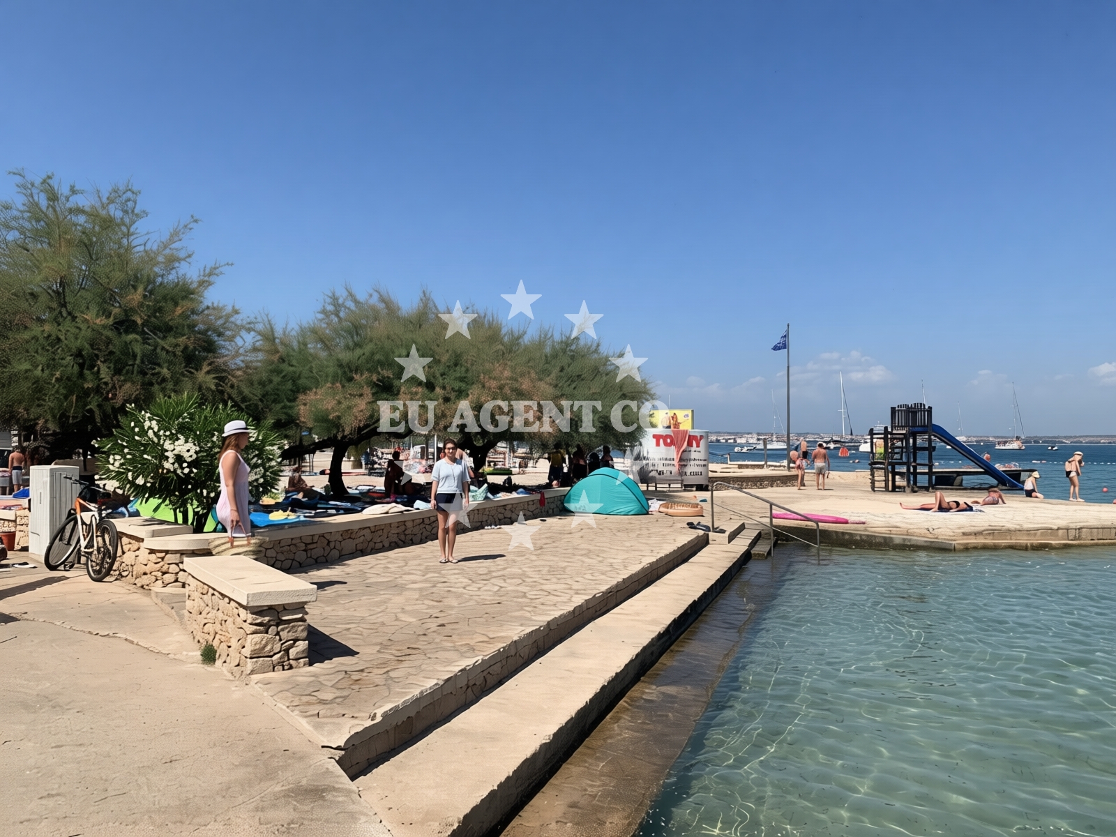 Sea and coastal view of Beach Jaz, Preko in Sorićev dvor 1, Preko