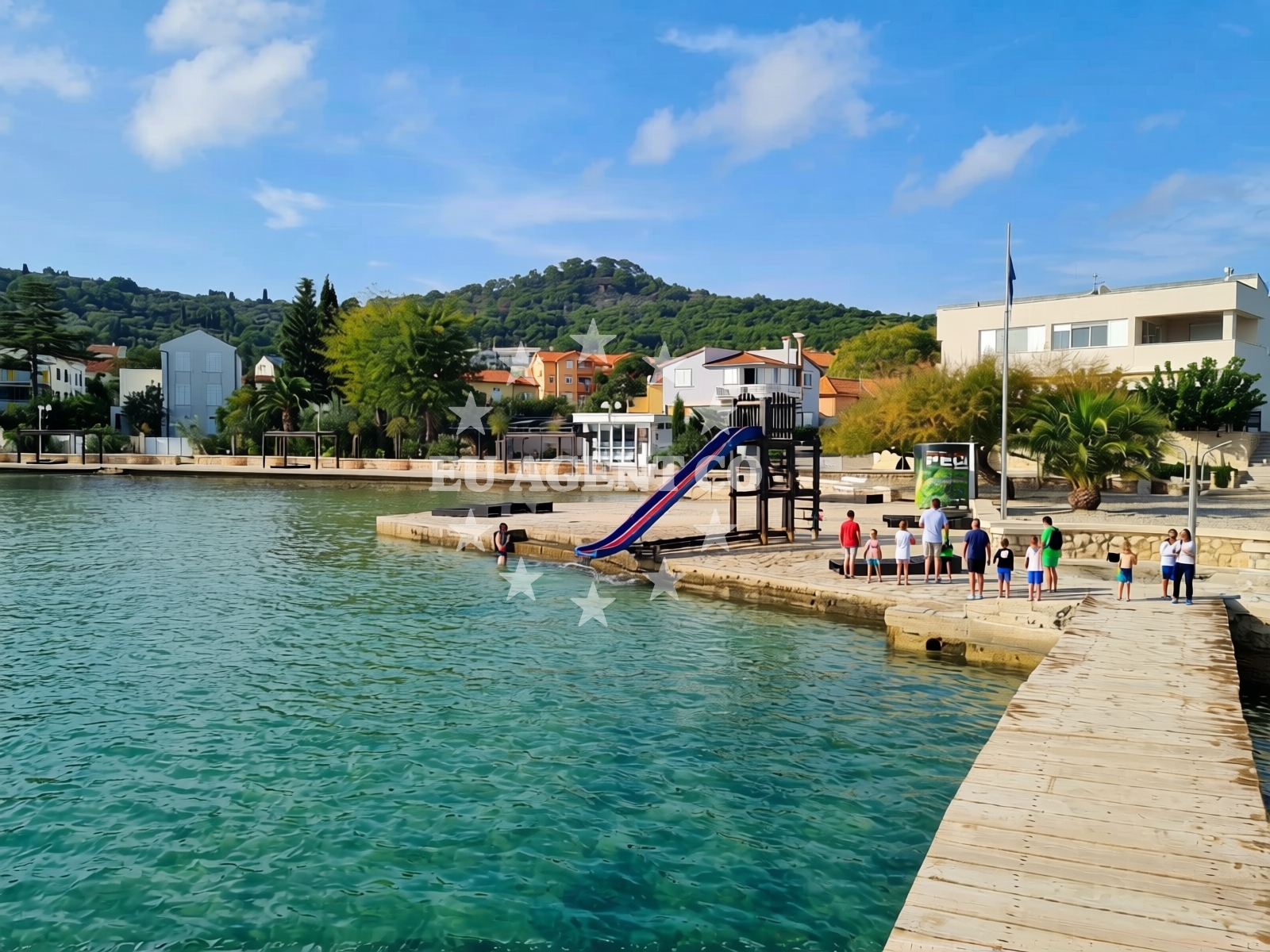Beach facilities and surroundings at Beach Jaz, Preko in Sorićev dvor 1, Preko
