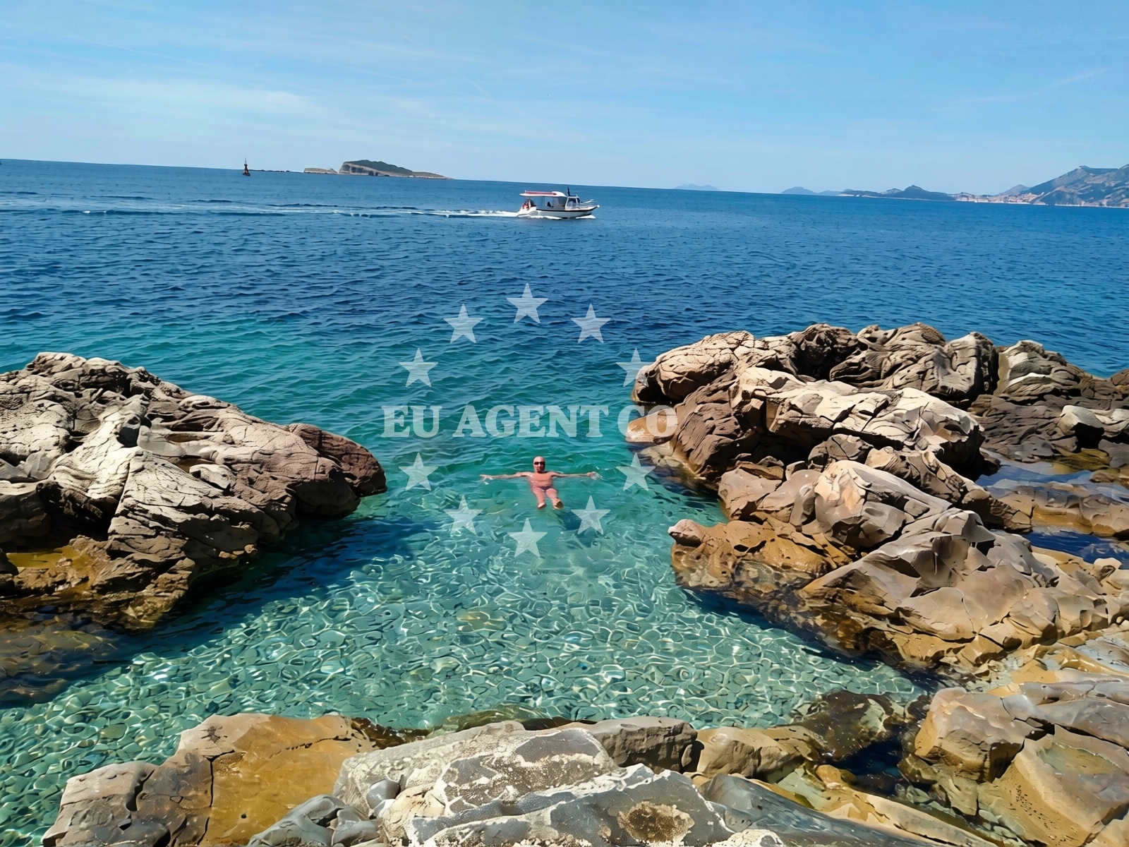 Sea and coastal view of Beach Kamen Mali in Put brijega 1, Cavtat