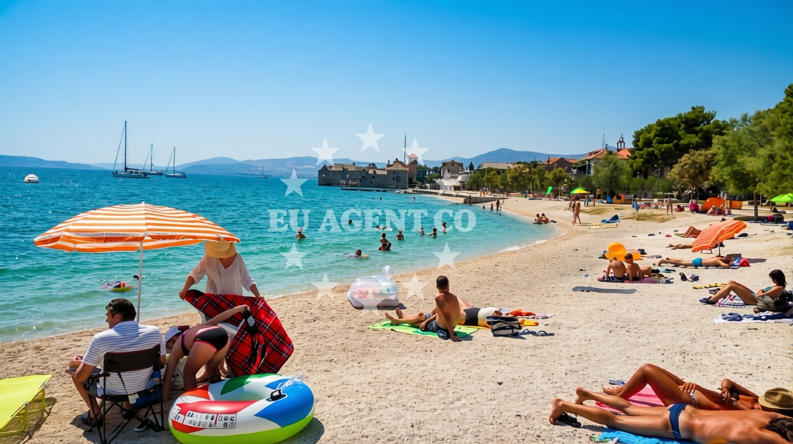 Overview of Beach Kamp, Kastel Gomilica in Kaštilac ulica 7, Kaštela