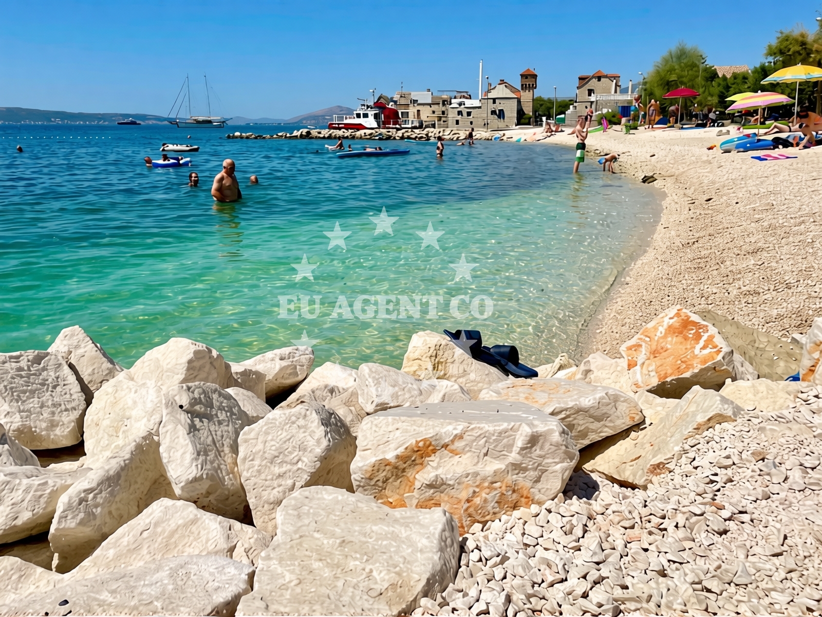 Sea and coastal view of Beach Kamp, Kastel Gomilica in Kaštilac ulica 7, Kaštela