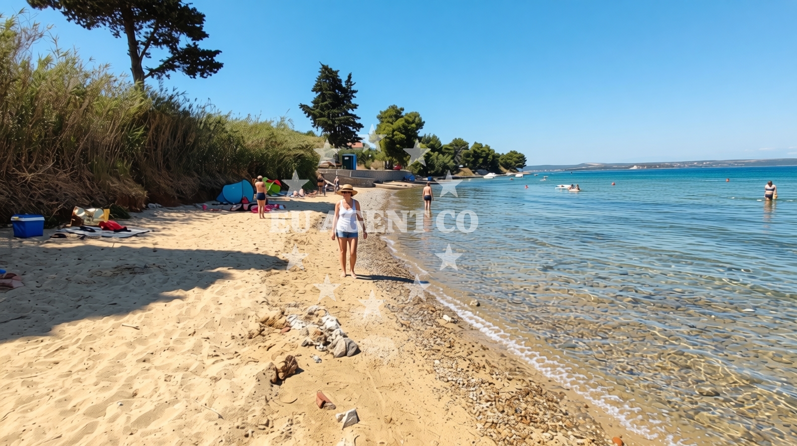 Sea and coastal view of Beach Klanac in Glavičine 44, Tkon