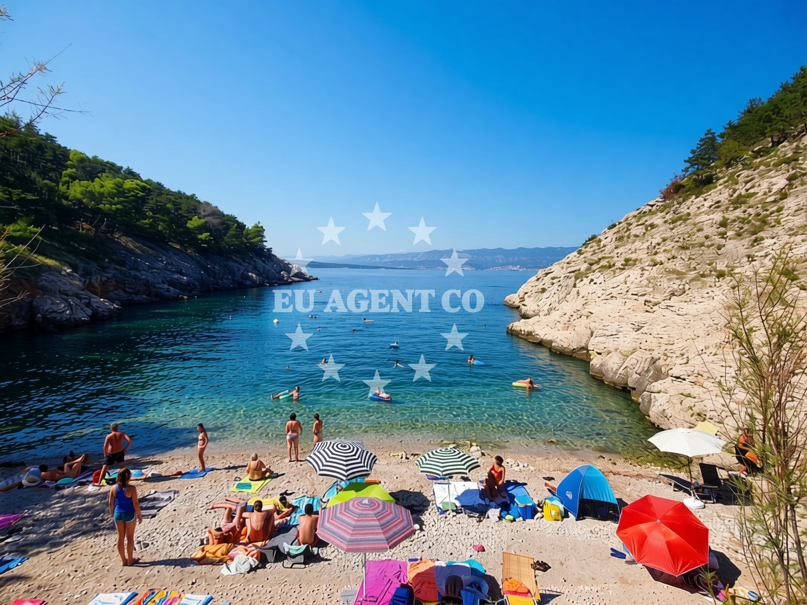 Overview of beach Kozica in Glagoljaška ulica 6, Vrbnik