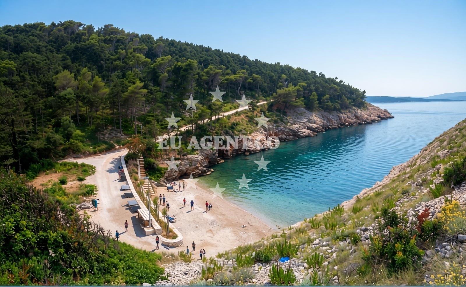 Shoreline and swimming area at beach Kozica in Glagoljaška ulica 6, Vrbnik