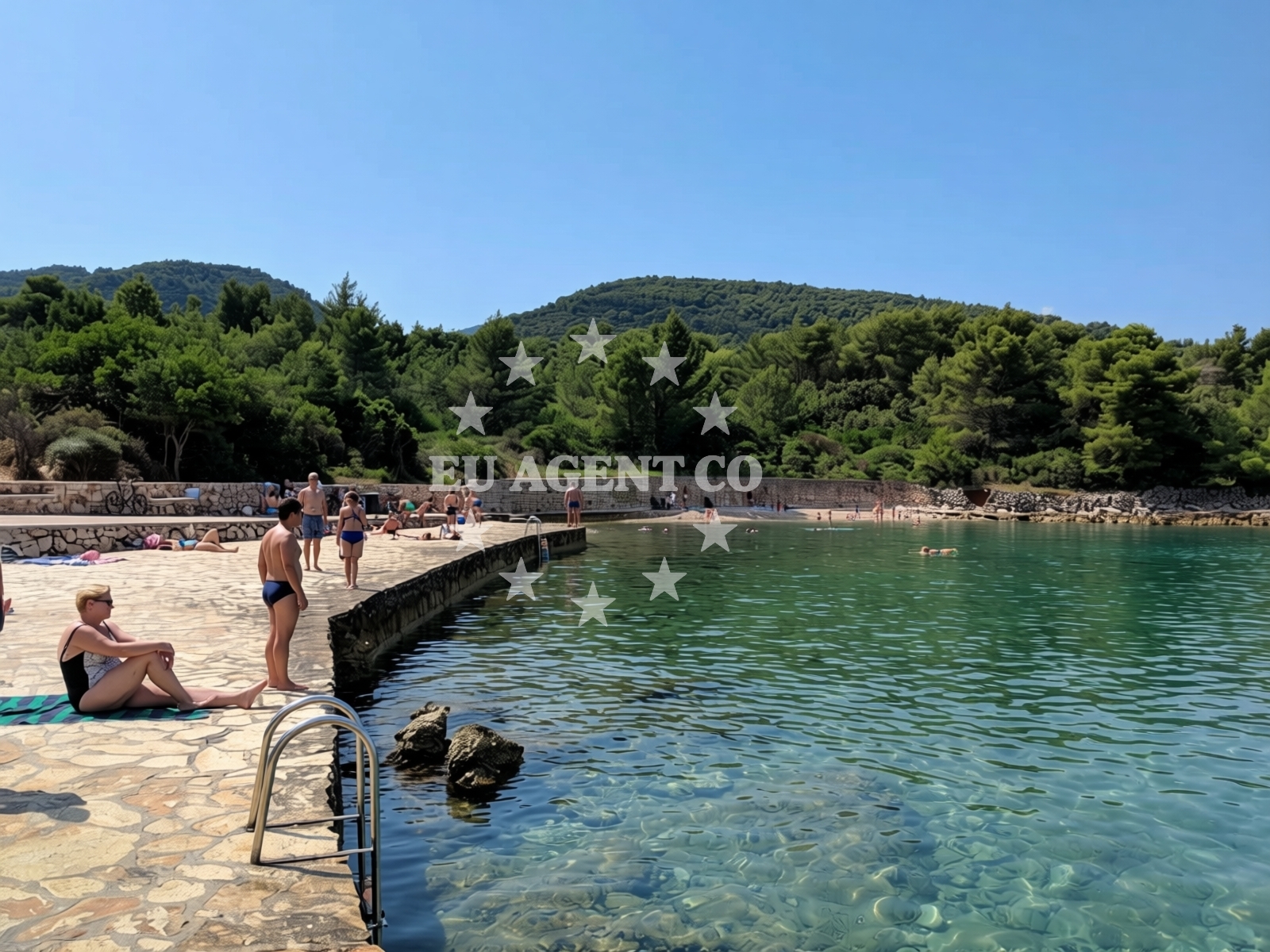 Shoreline and swimming area at Beach Lanterna in 47 Vukovarska cesta, Stari Grad