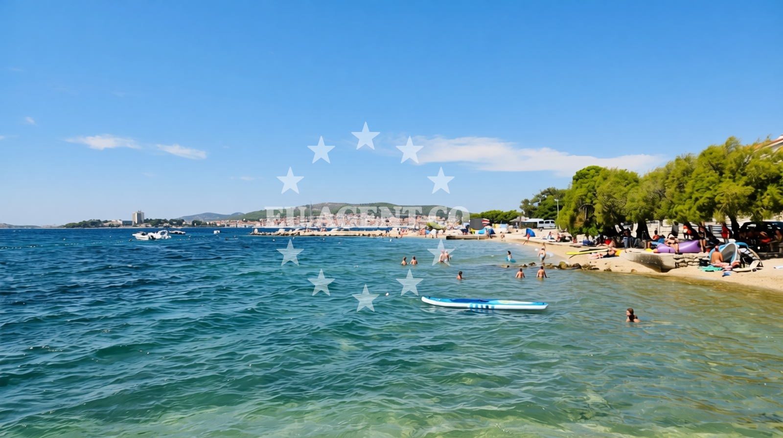 Sea and coastal view of Beach Lovetovo in Beach Camp Imperial Vodice, Vodice