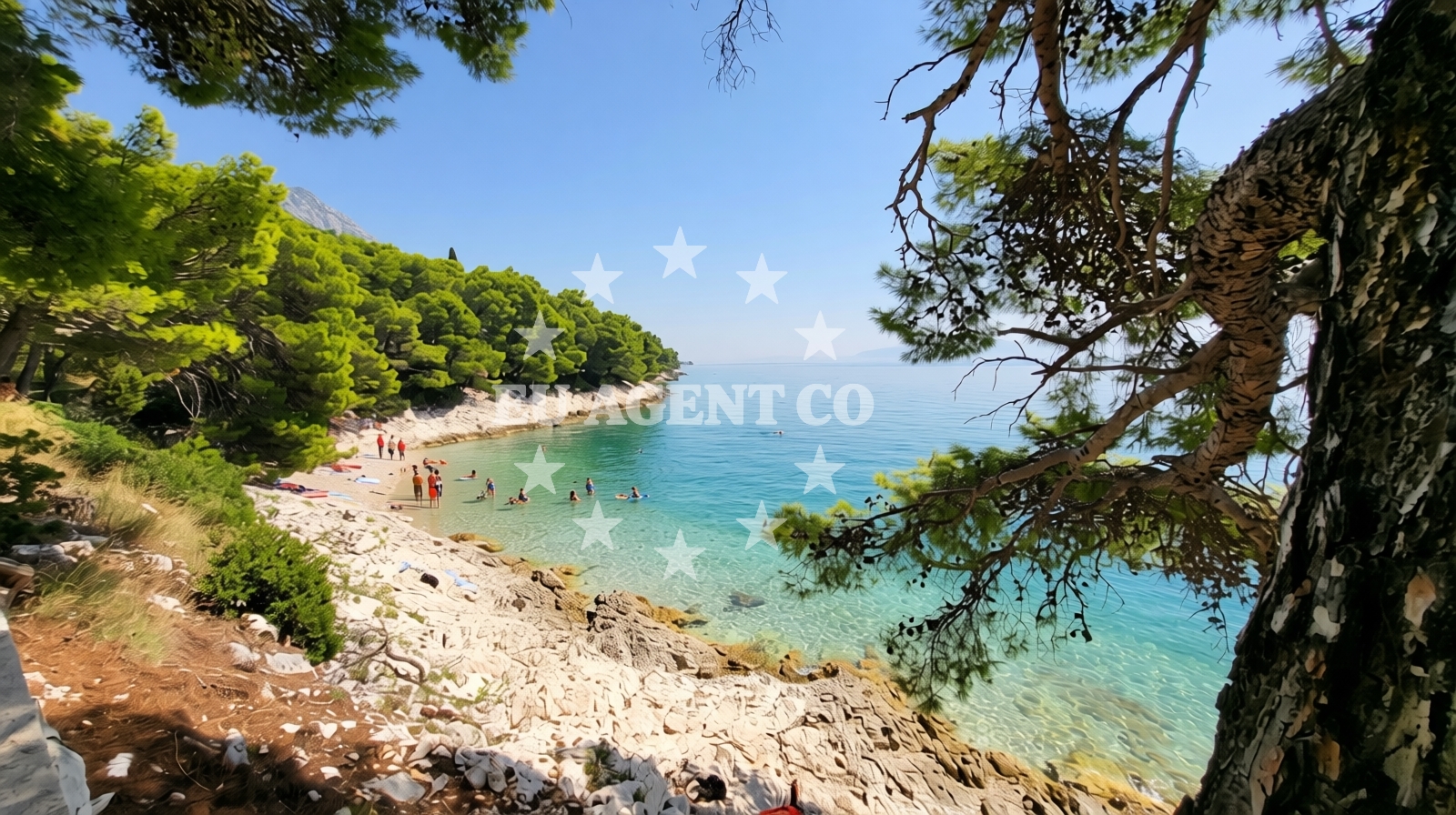 Sea and coastal view of Beach Malinka in Gornja vala 85, Drvenik