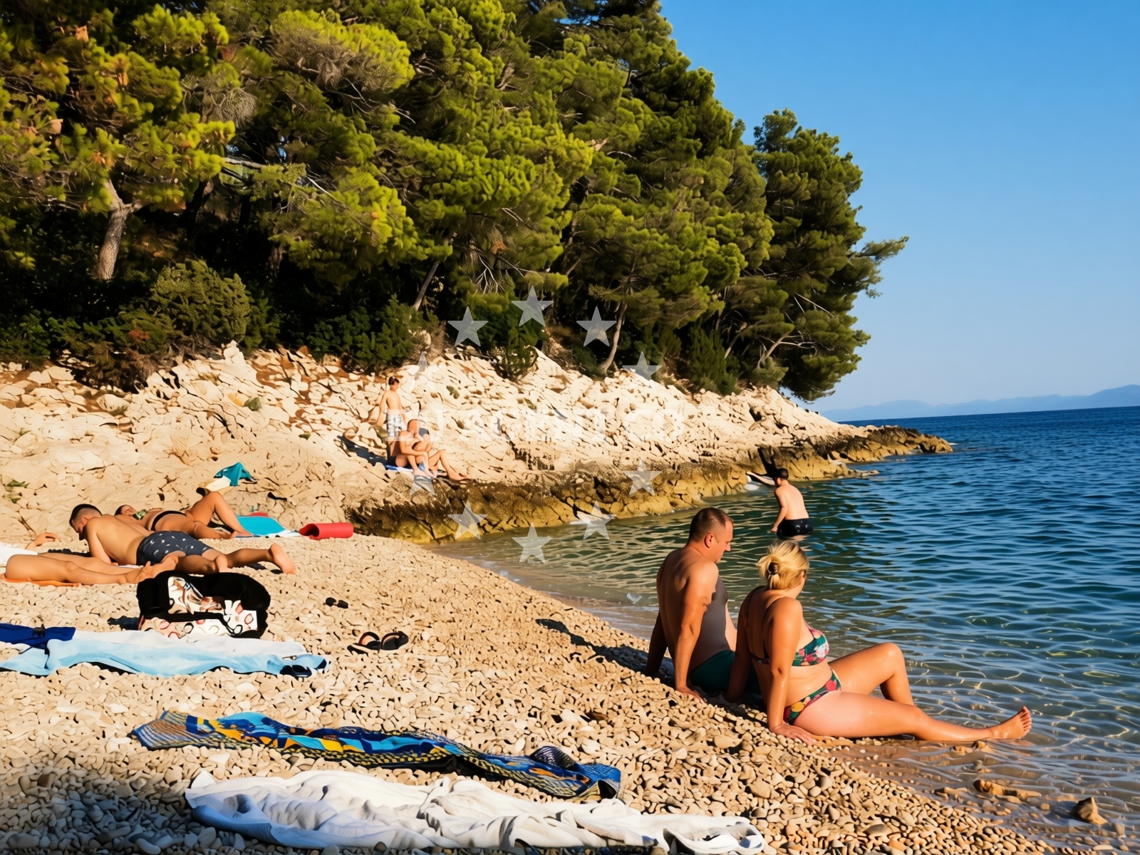 Beach facilities and surroundings at Beach Malinka in Gornja vala 85, Drvenik