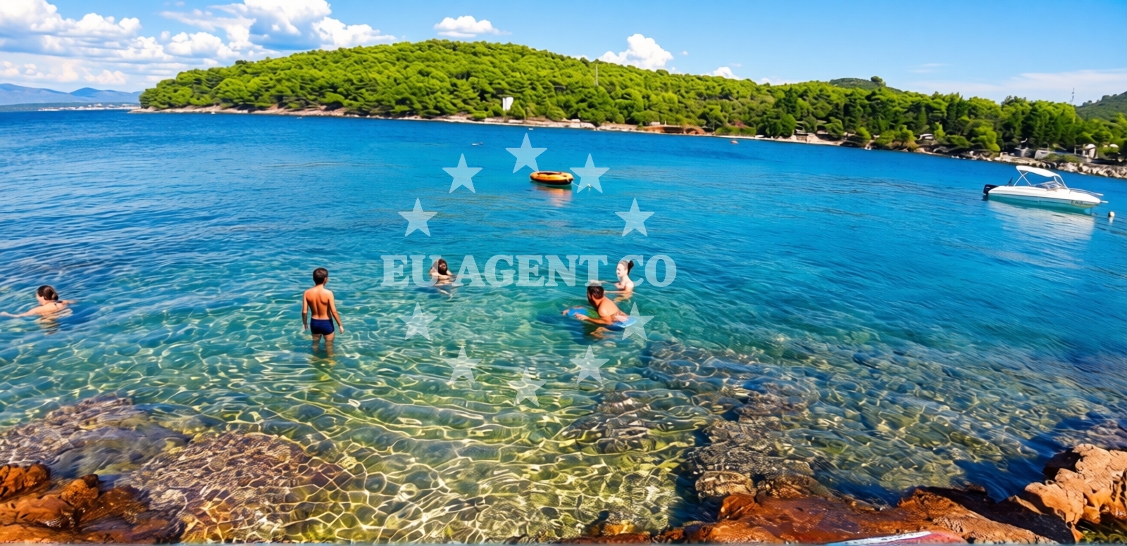 Sea and coastal view of Beach Marijo in Ulica Gruh 6, Ugljan