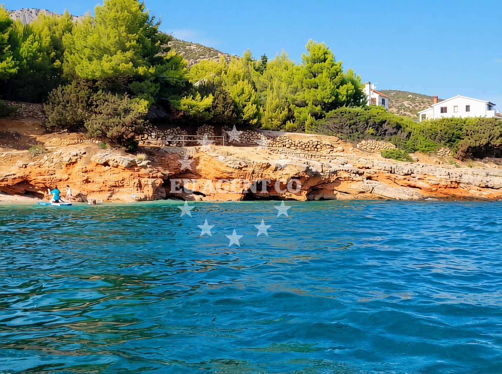 Sea and coastal view of Beach Molva in Zavala 151 A (ground floor), Zavala