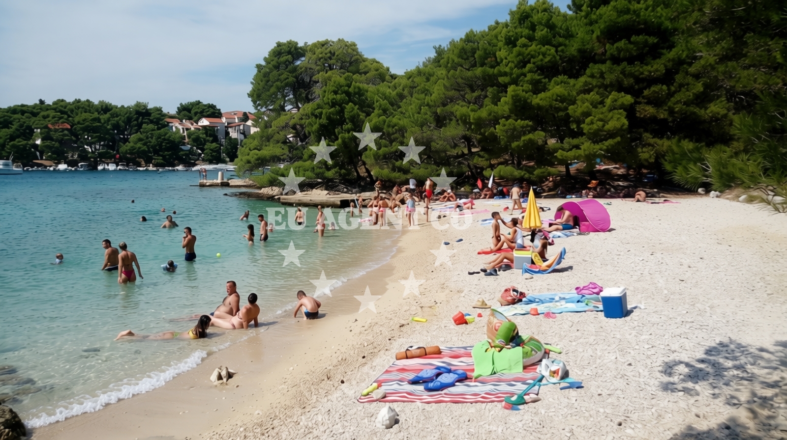 Overview of Beach Porat in 25 Porat, Primošten