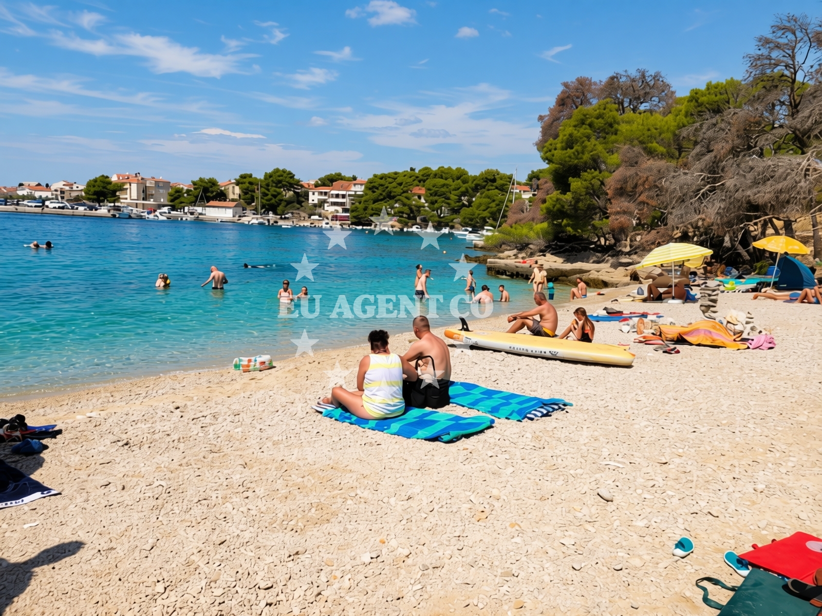 Shoreline and swimming area at Beach Porat in 25 Porat, Primošten