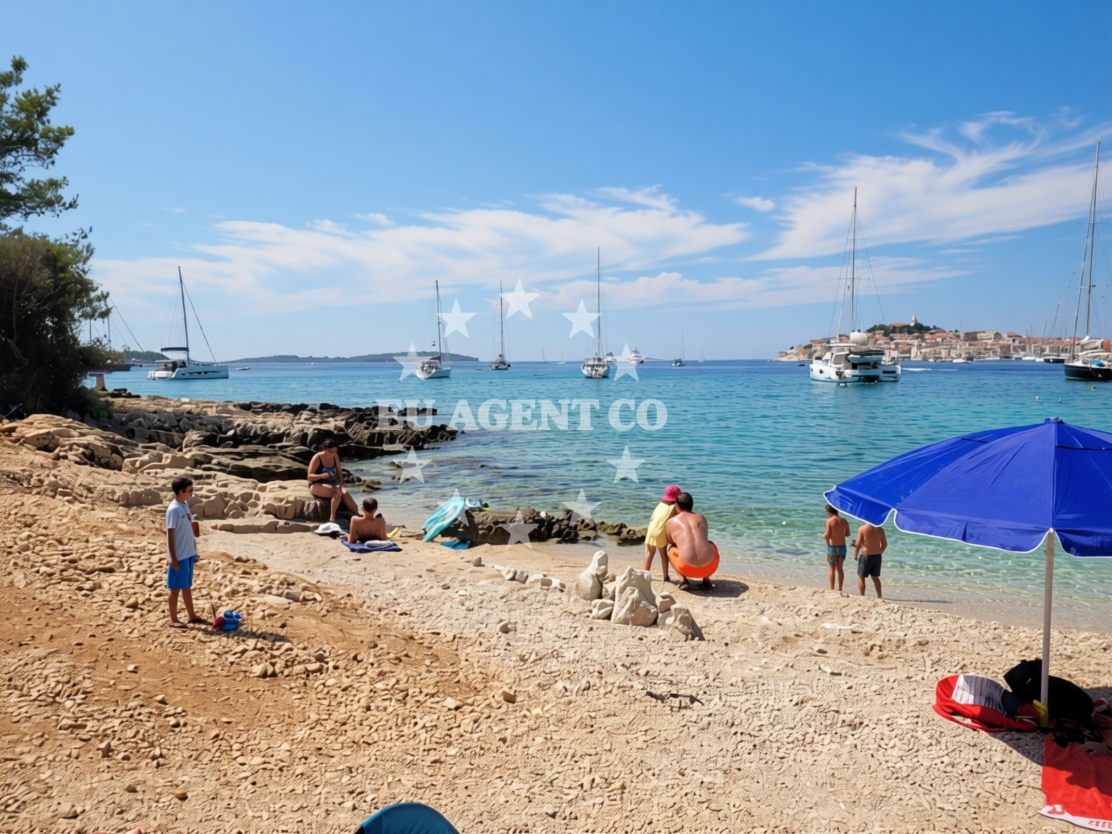 Sea and coastal view of Beach Porat in 25 Porat, Primošten