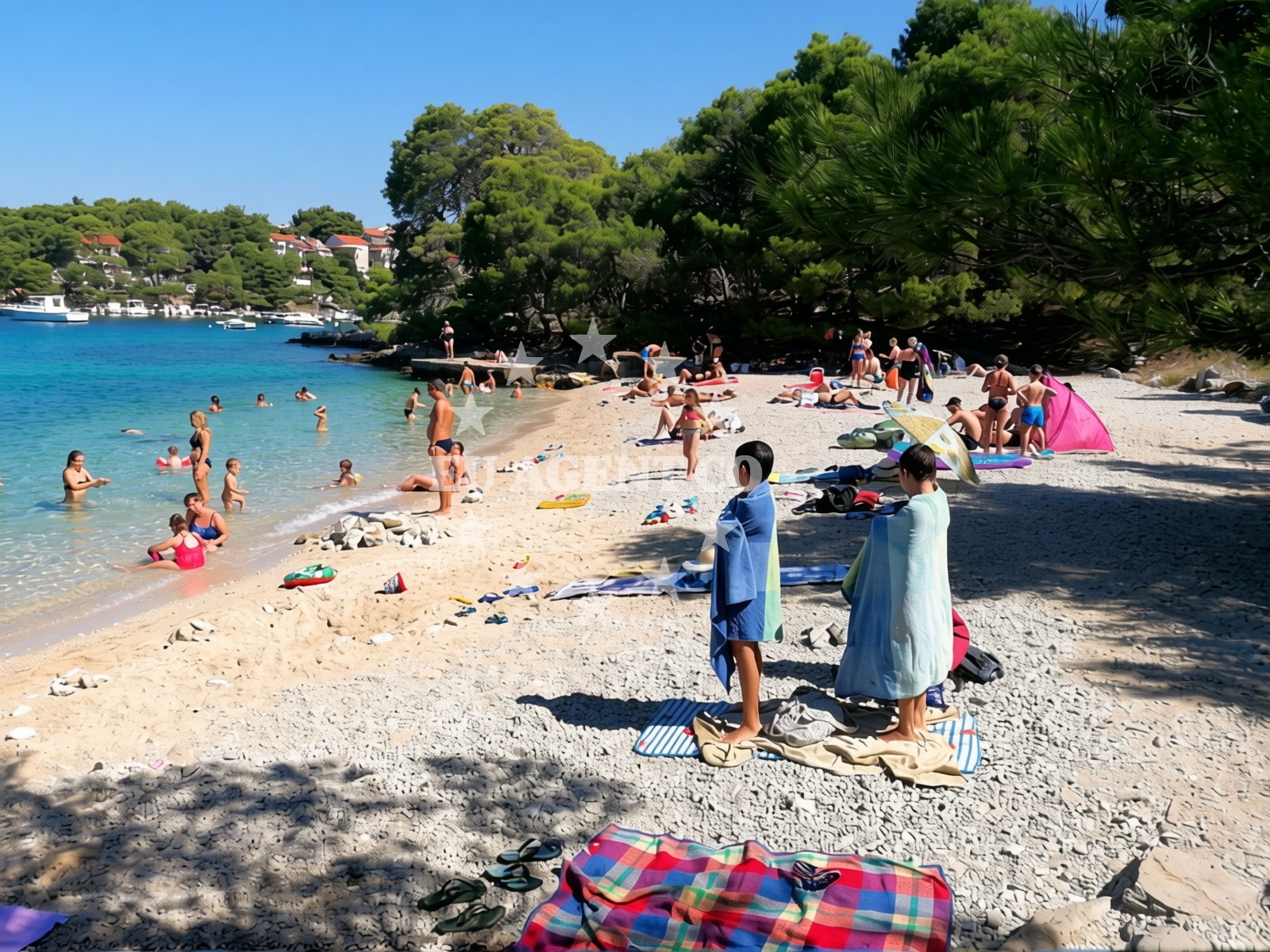 Beach facilities and surroundings at Beach Porat in 25 Porat, Primošten
