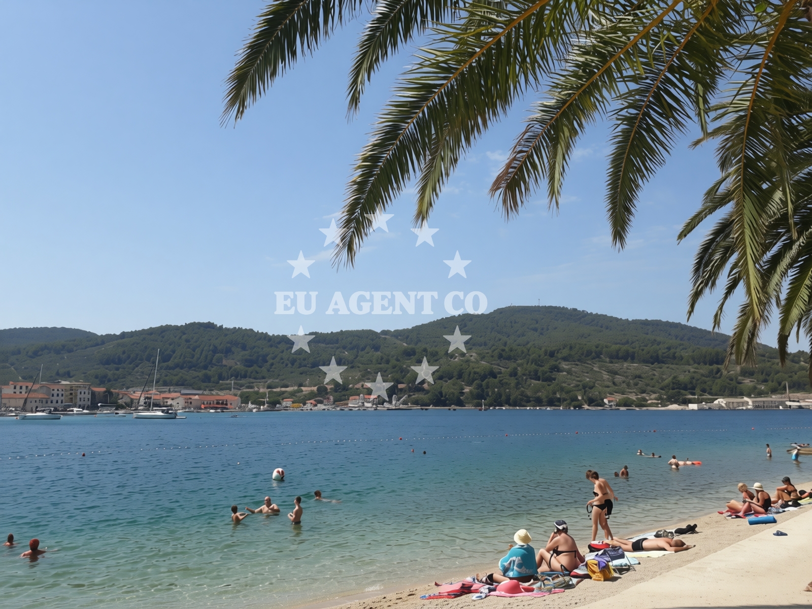 Shoreline and swimming area at Beach Poseidon in Ulica 69 62, Vela Luka
