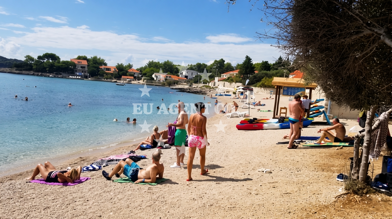 Beach facilities and surroundings at Beach Poseidon in Ulica 69 62, Vela Luka