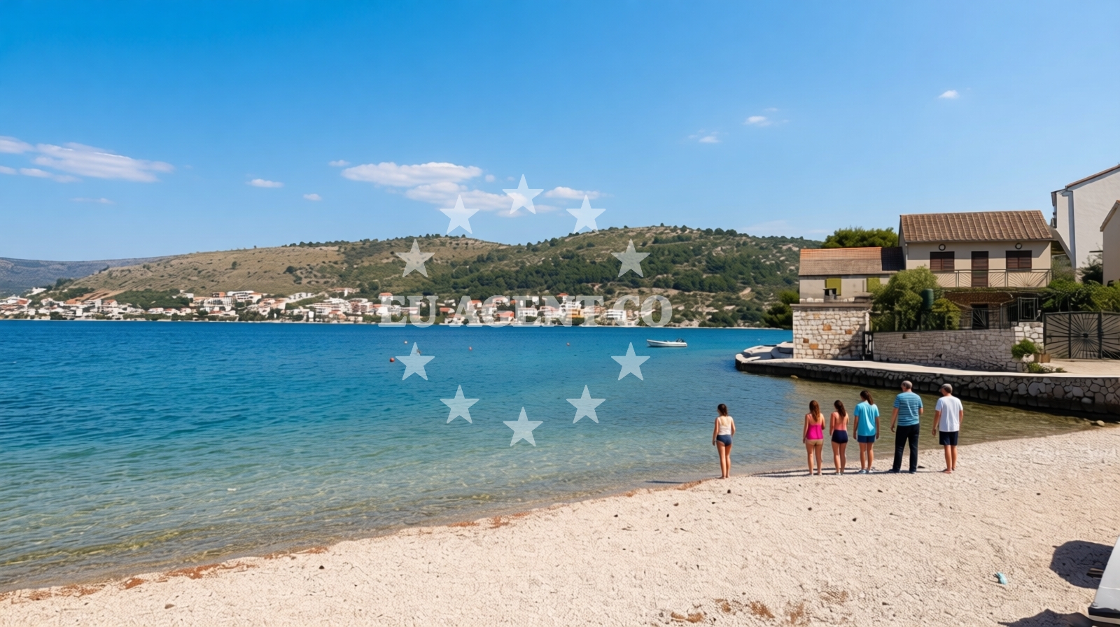 Sea and coastal view of Beach Racice in Trogirska 17, Rogoznica