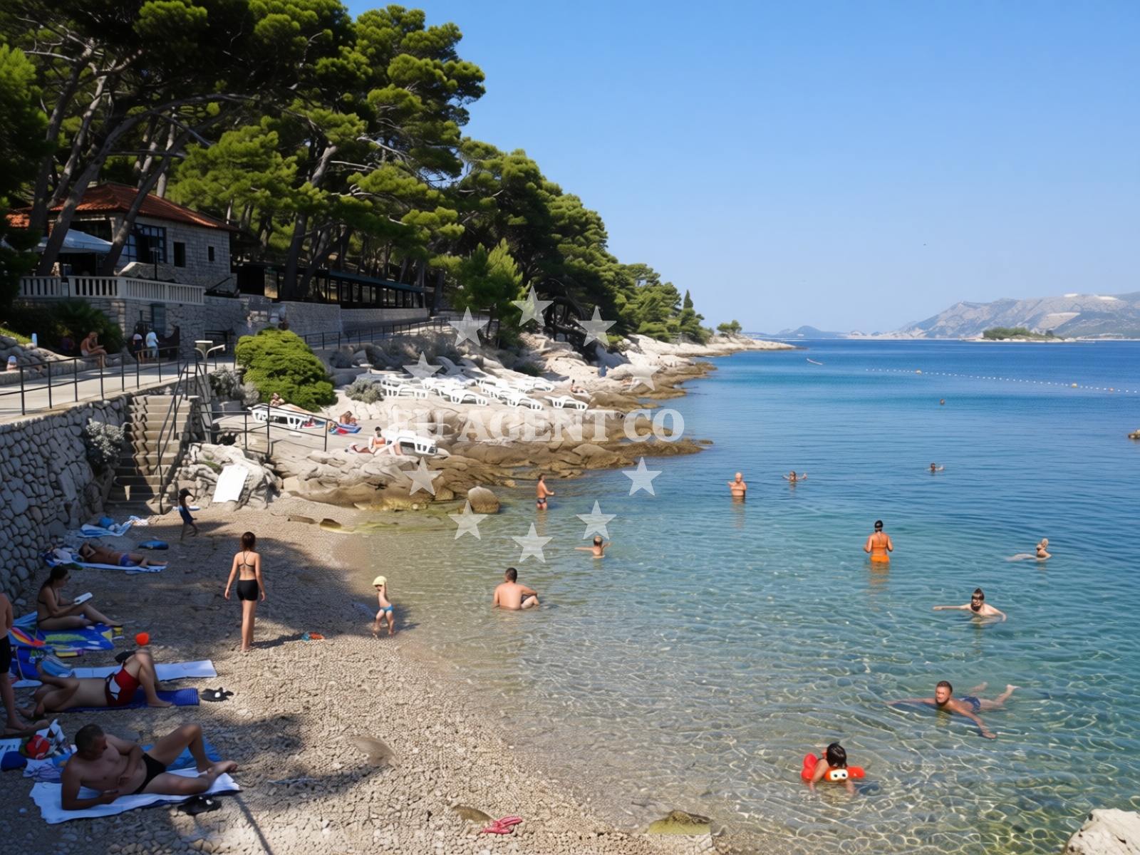 Beach facilities and surroundings at Beach Rat in Strossmayerova Ulica 6, Cavtat