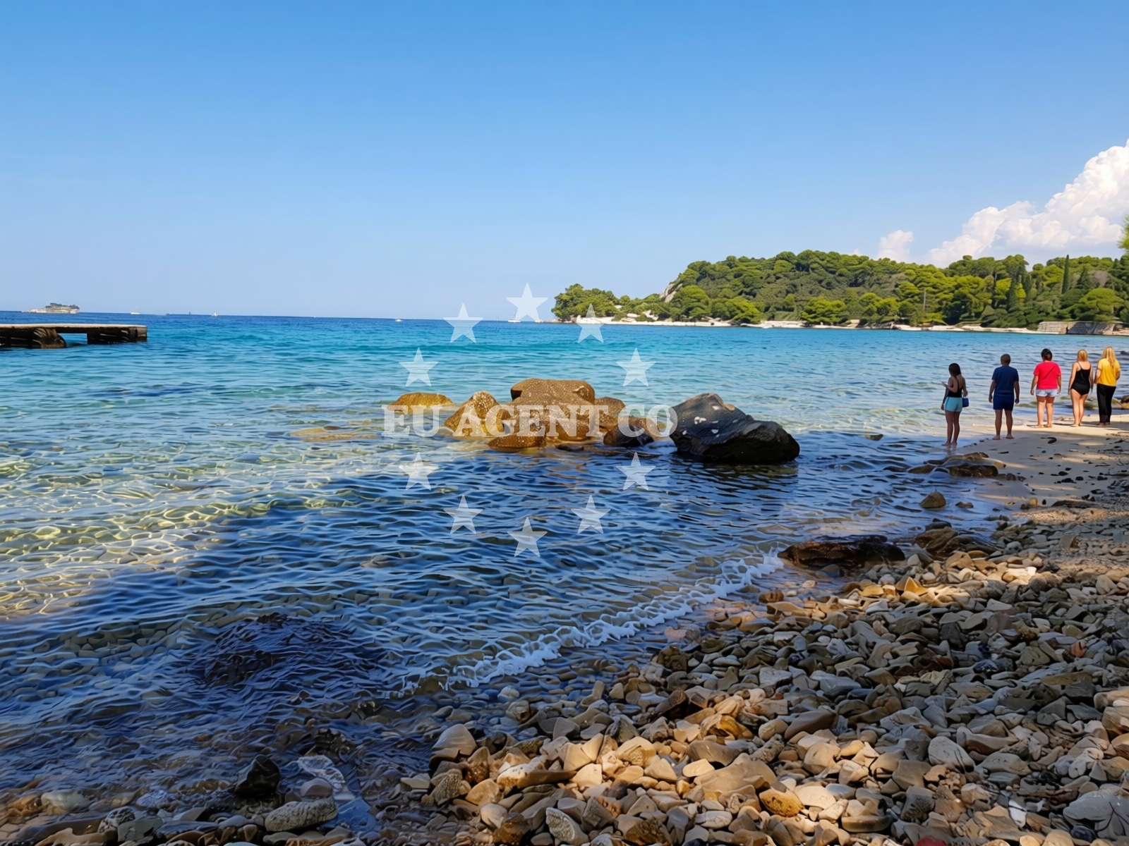 Beach facilities and surroundings at beach Rovinj II in A. Smareglia bb, Rovinj
