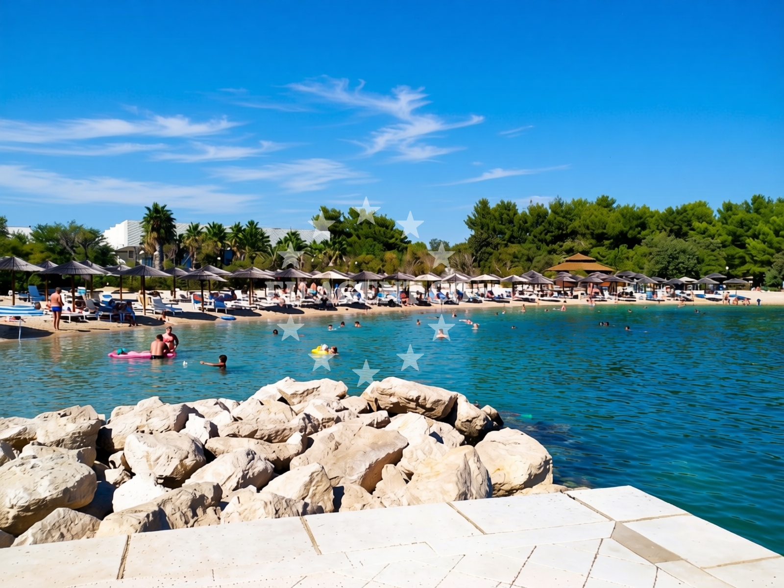 Shoreline and swimming area at Beach Sibenik
