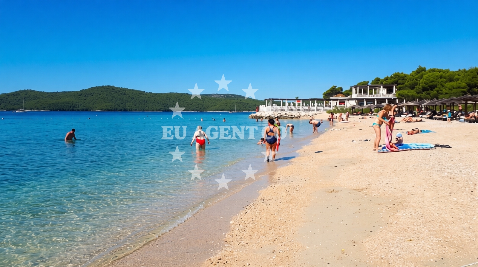 Sea and coastal view of Beach Sibenik
