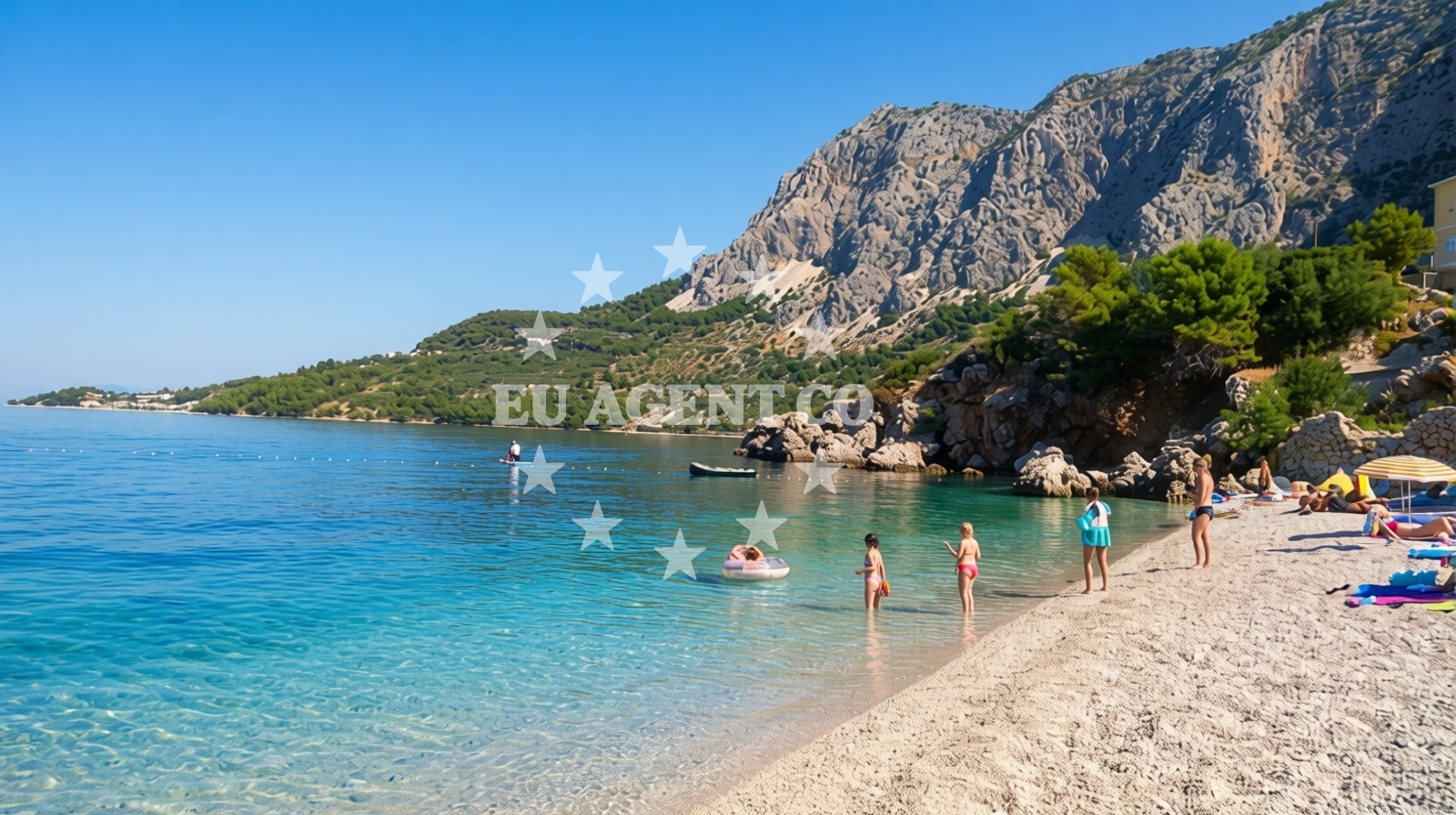 Shoreline and swimming area at Beach Soline in Dra?nice127A, Drasnice