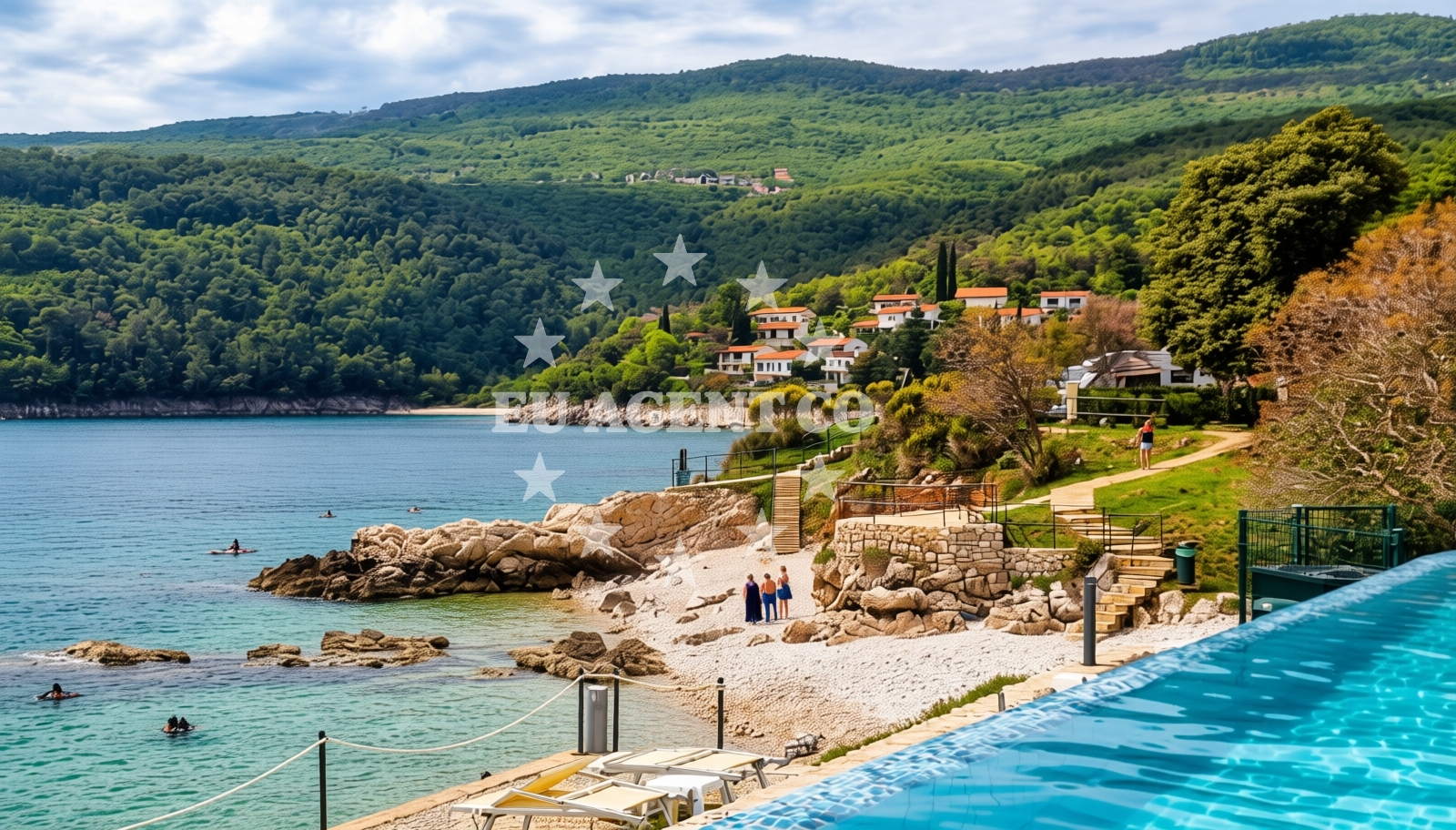 Sea and coastal view of Beach Sveta Marina