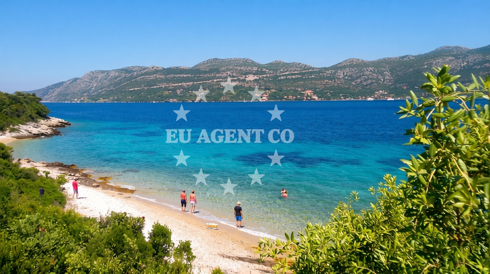 Shoreline and swimming area at Beach Tri Zala, Korcula in , Korčula