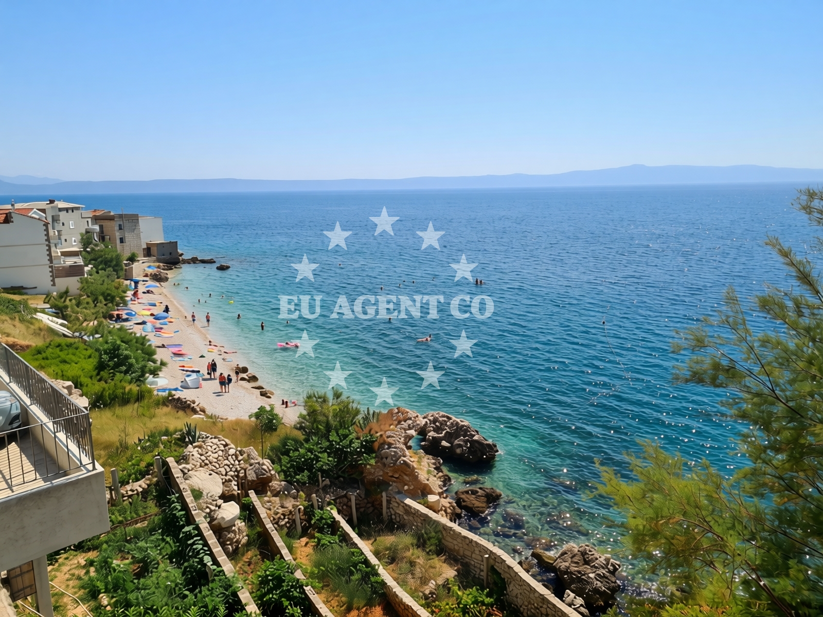 Shoreline and swimming area at Beach Vodice in Dra?nice127A, Drasnice