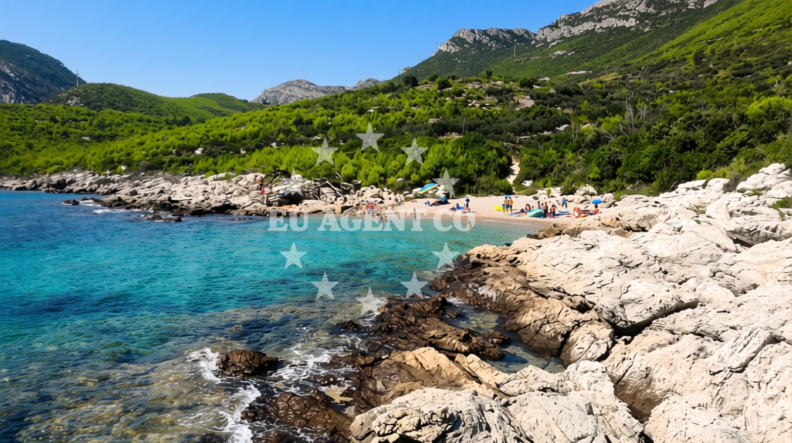 Overview of Beach Zamali in , Trstenik