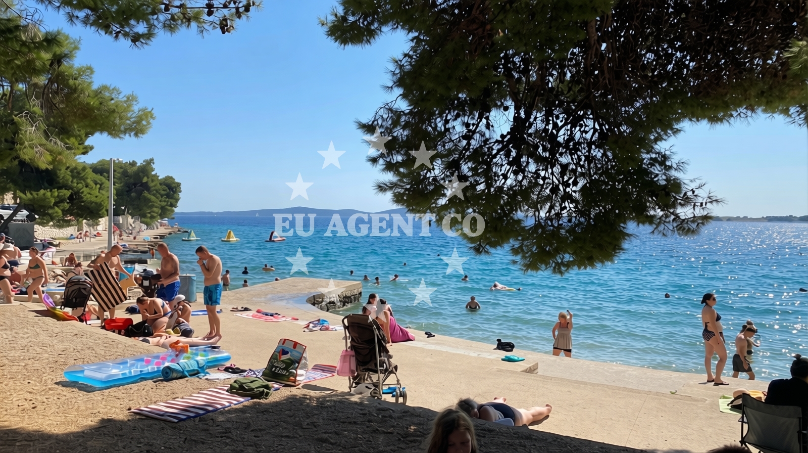 Sea and coastal view of Beach Zamalin in Zamalin 12a, Tribunj
