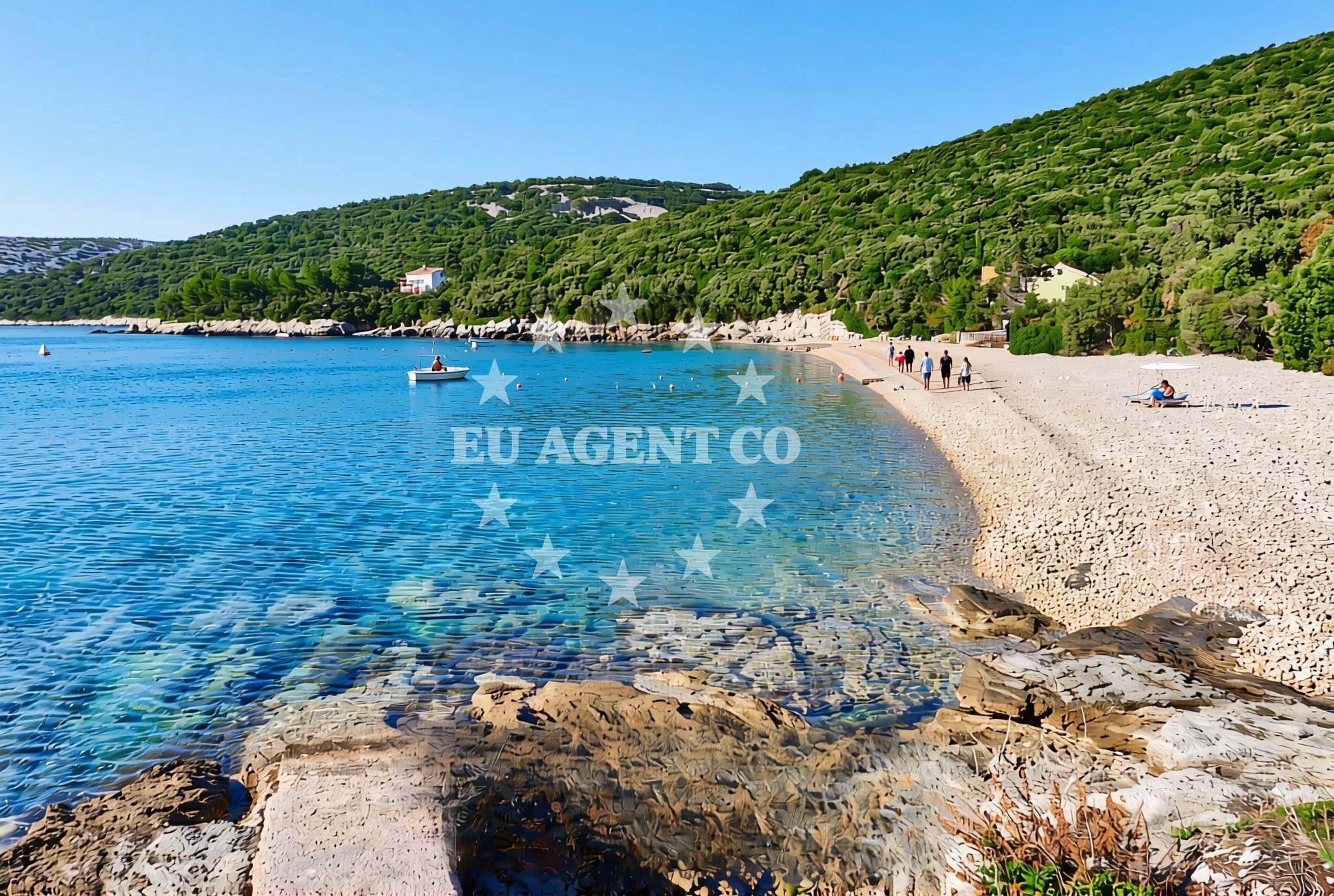 Shoreline and swimming area at Belej (Cres): beaches and coves in Belej (Cres)