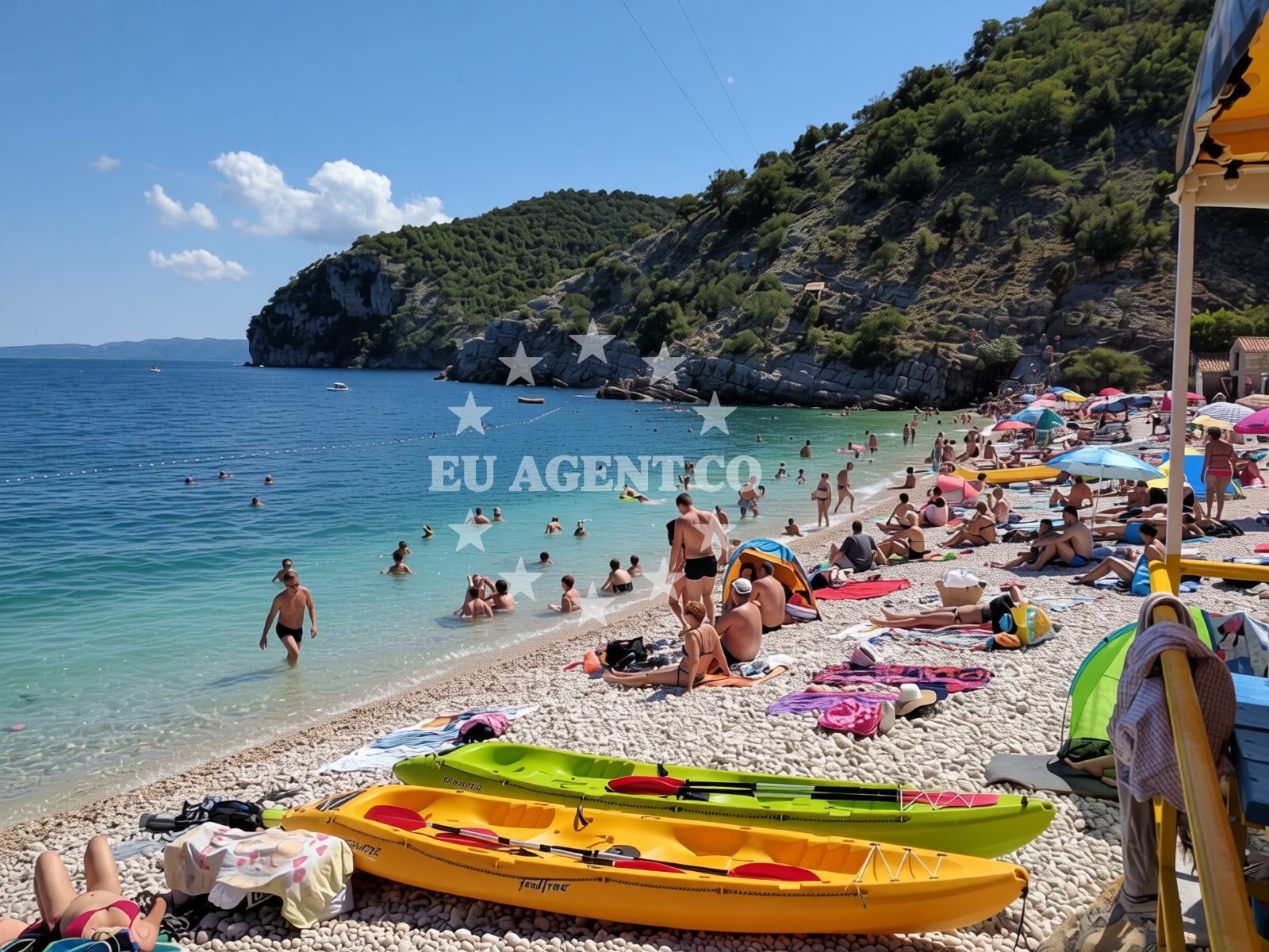 Shoreline and swimming area at Beli beach in Beli 2, Beli