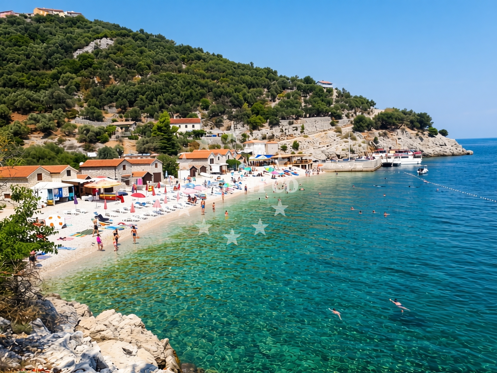 Sea and coastal view of Beli beach in Beli 2, Beli