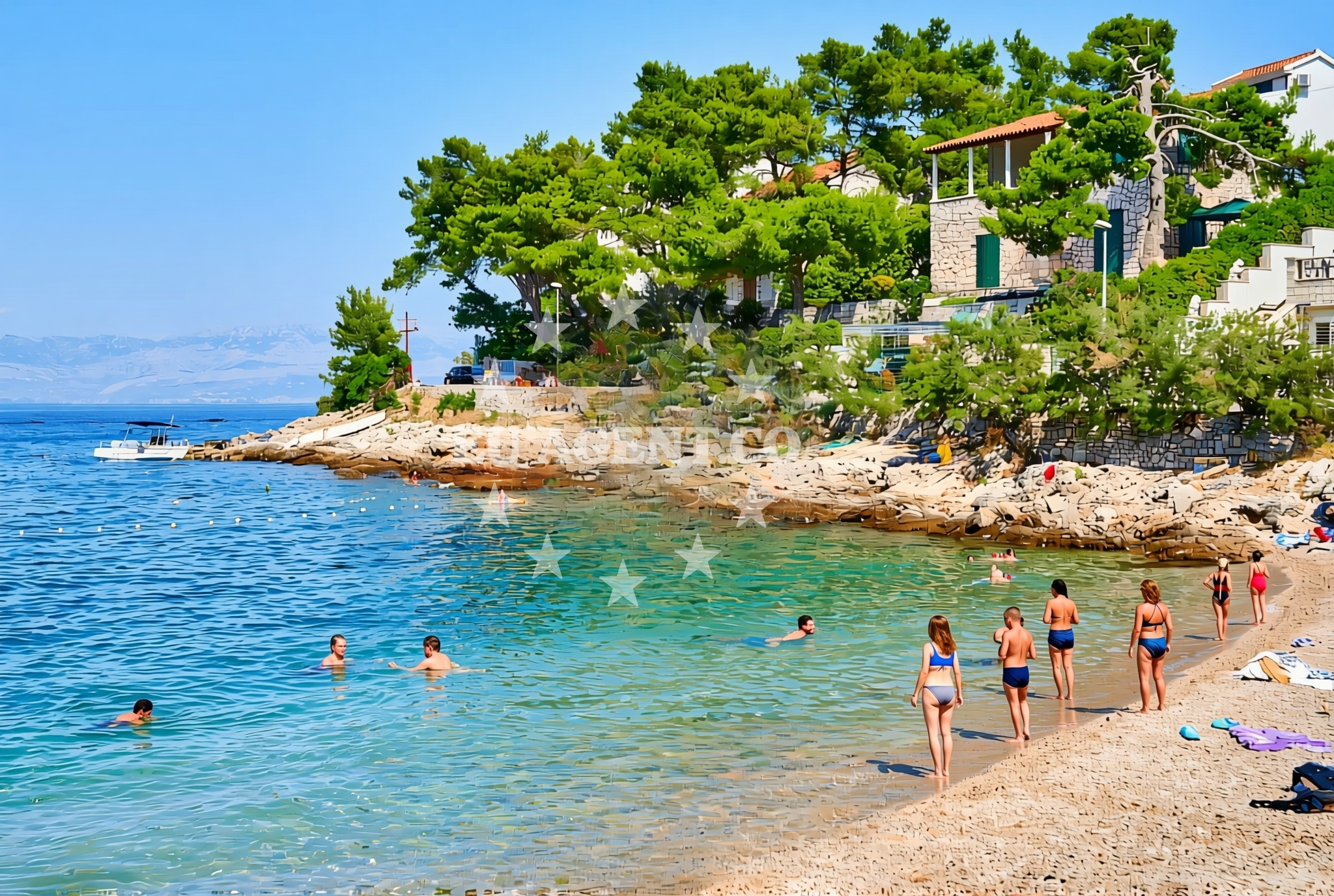 Shoreline and swimming area at Belinda's beach in Varica 33., Stomorska