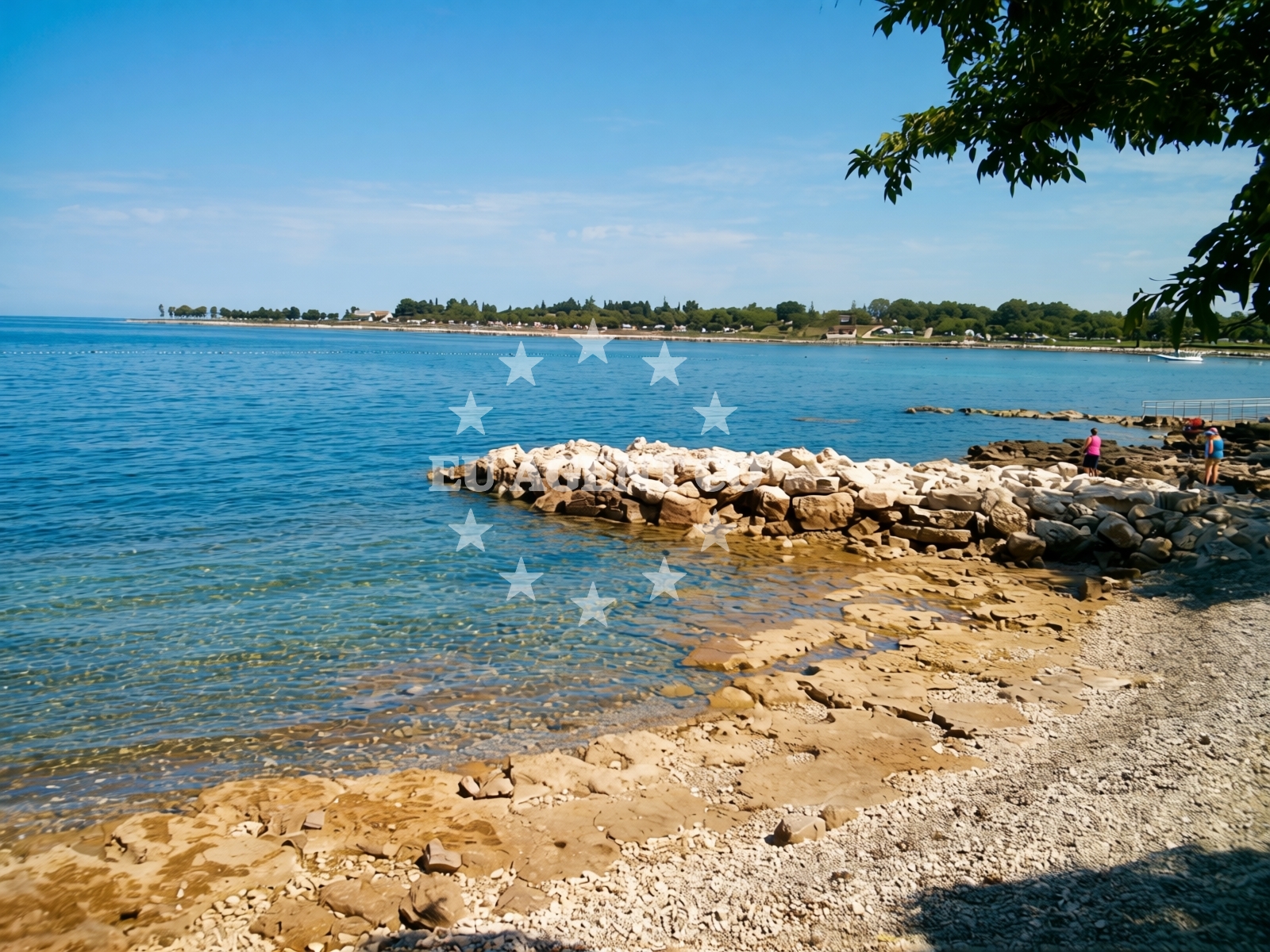 Sea and coastal view of Bella Vista beach in Ladin gaj 132a, Umag