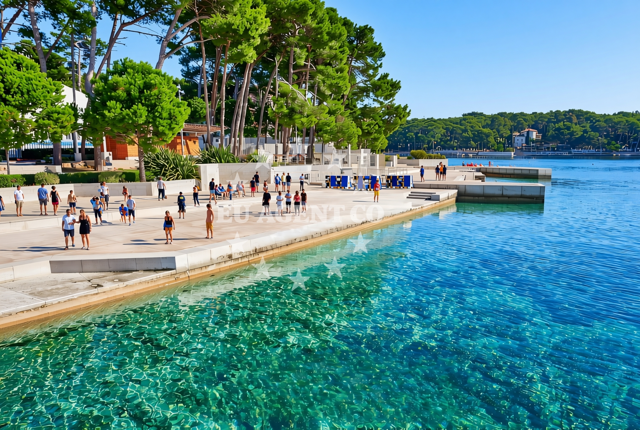 Overview of Bellevue, Mali Lošinj (Lošinj) Beach in Bellevue