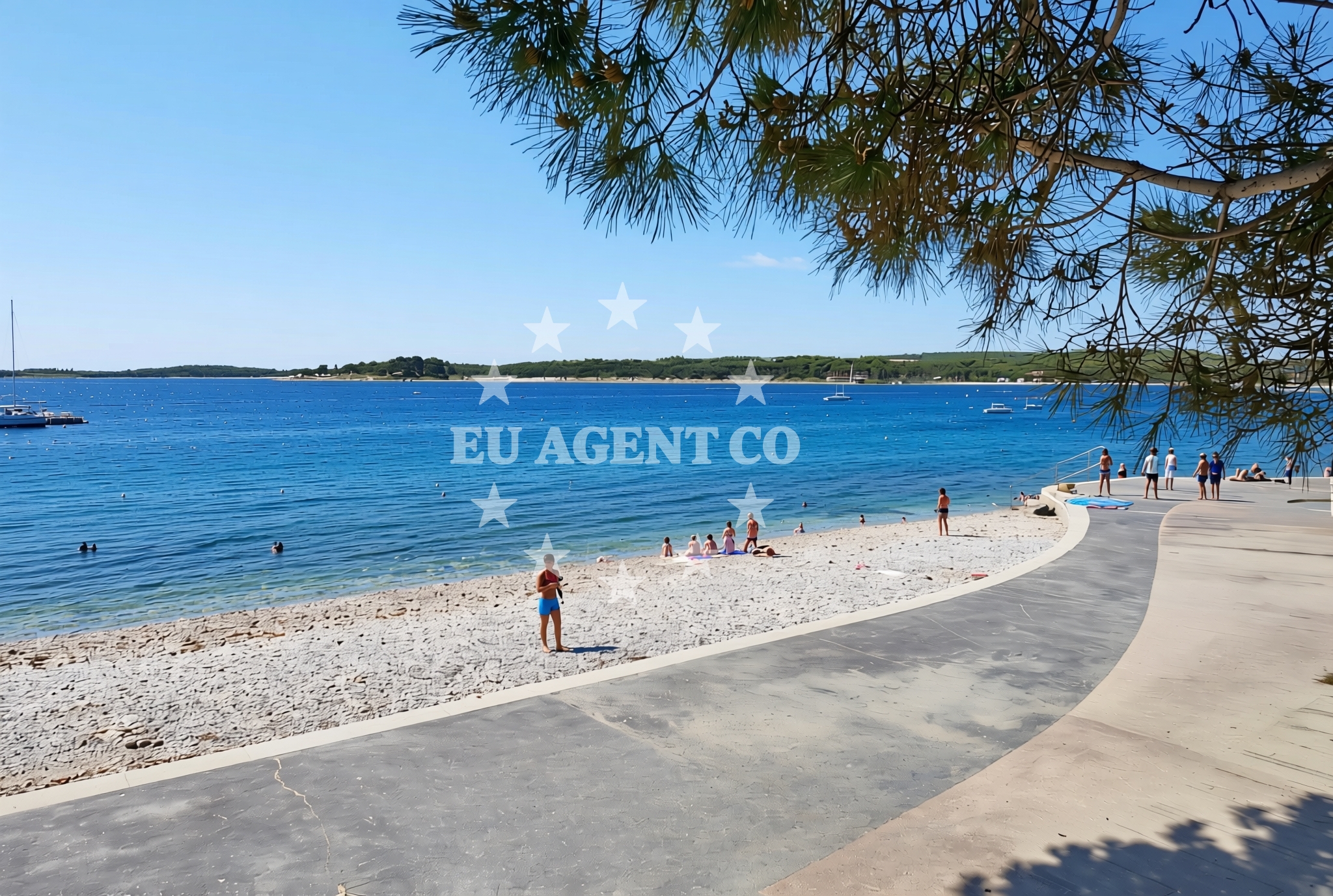 Shoreline and swimming area at Belvedere, Medulin Beach in Belvedere