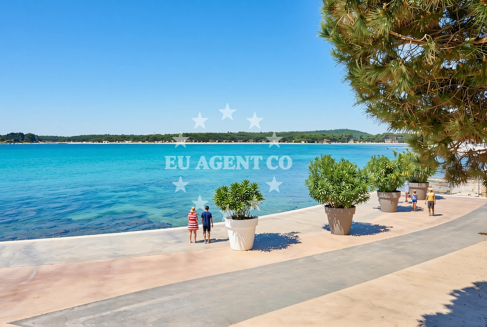Sea and coastal view of Belvedere, Medulin Beach in Belvedere
