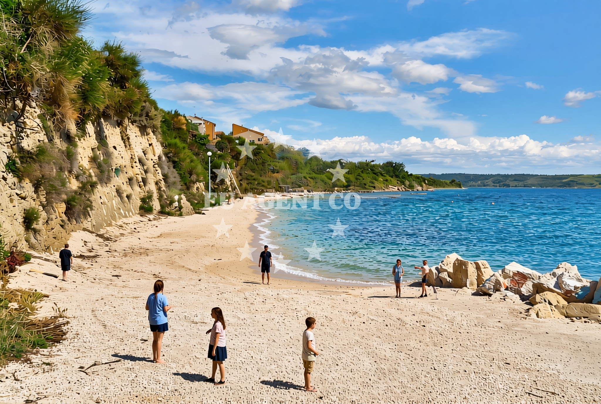 Shoreline and swimming area at Benići zapad, Rtina Beach in Benići zapad