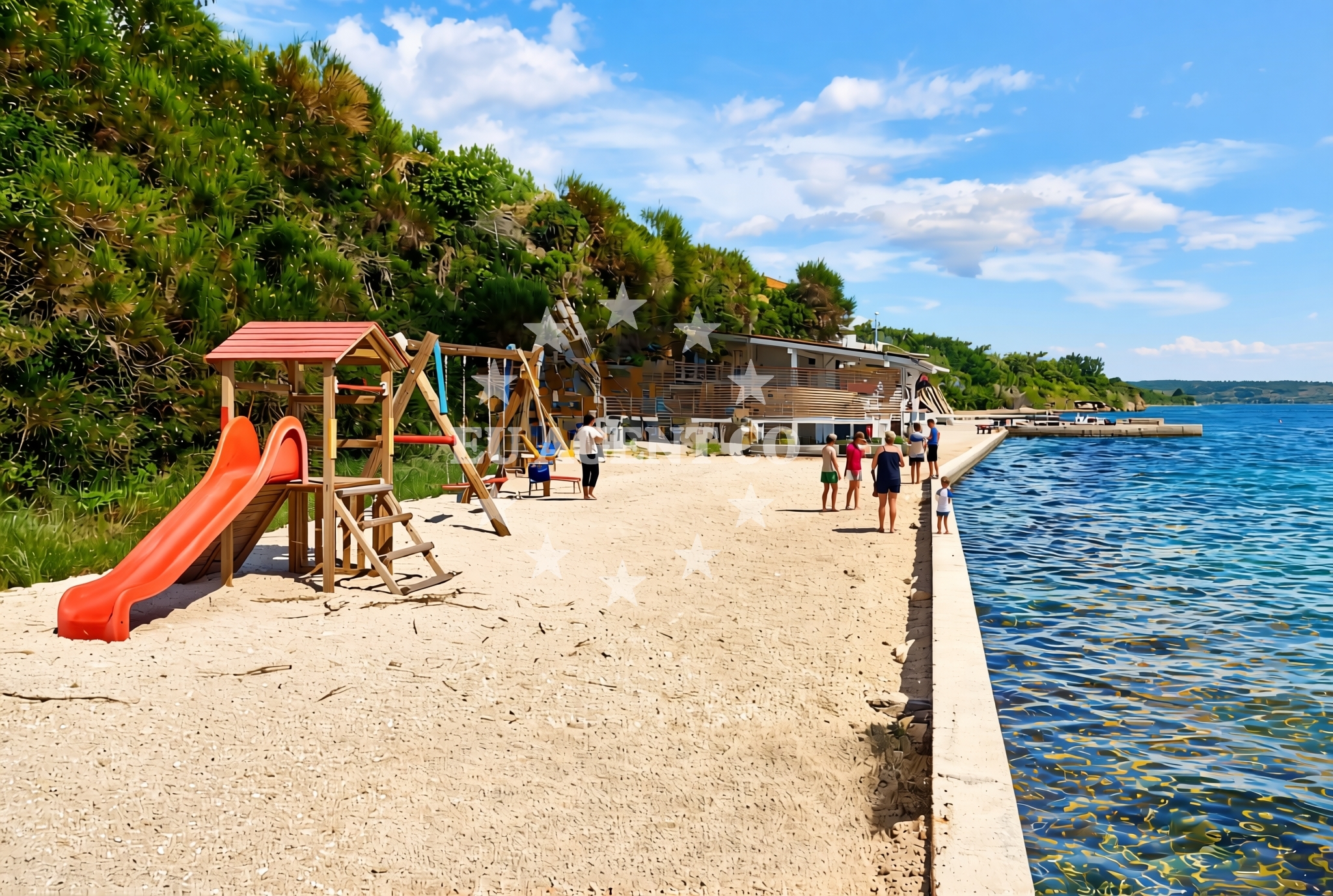 Sea and coastal view of Benići zapad, Rtina Beach in Benići zapad