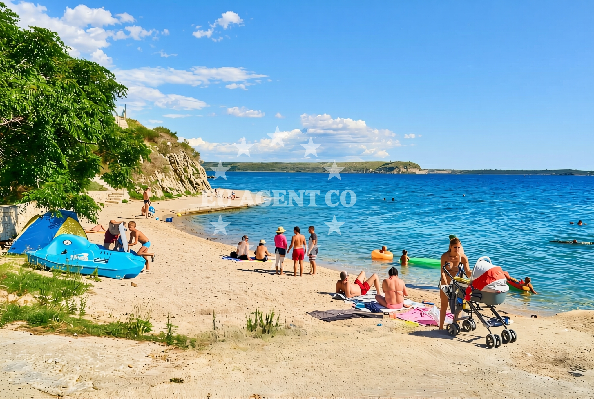 Beach facilities and surroundings at Benići zapad, Rtina Beach in Benići zapad